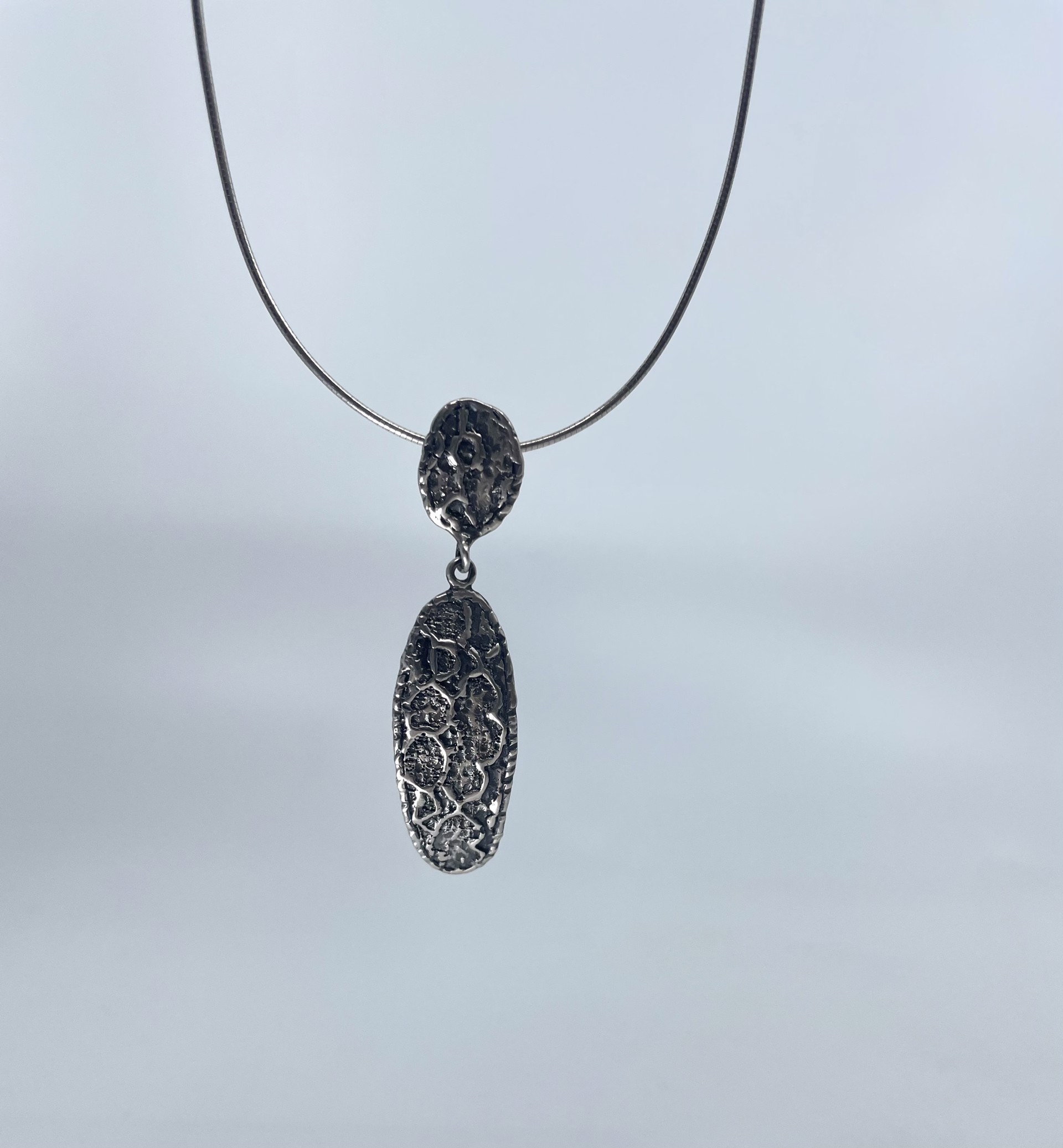 SS 2 Part Real Lace Pendant by Beth Benowich