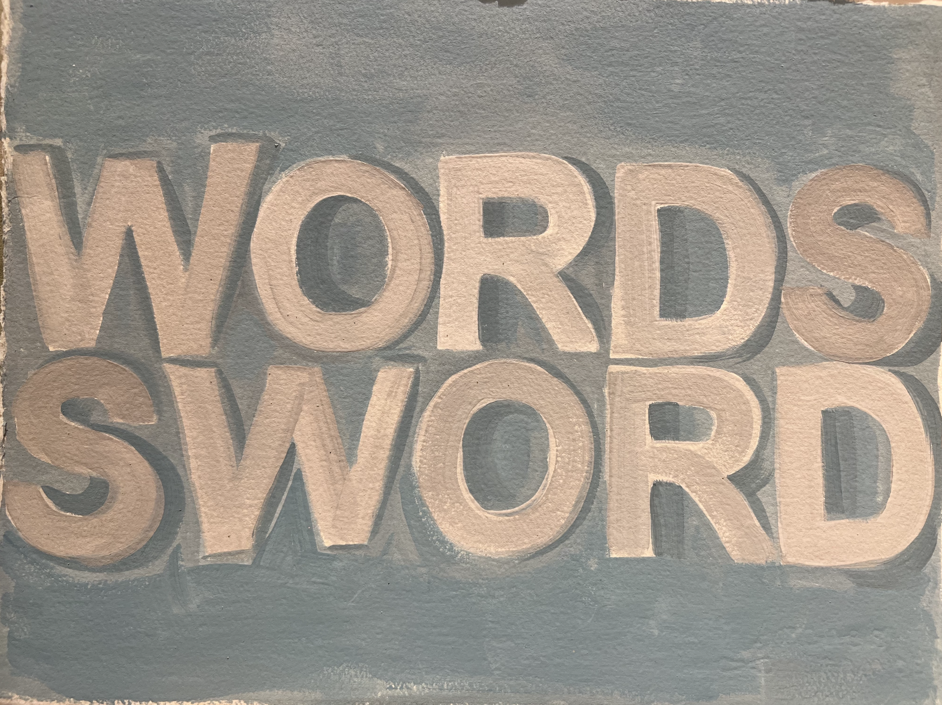 WORDS SWORD Blue Grey by Sunny Goode