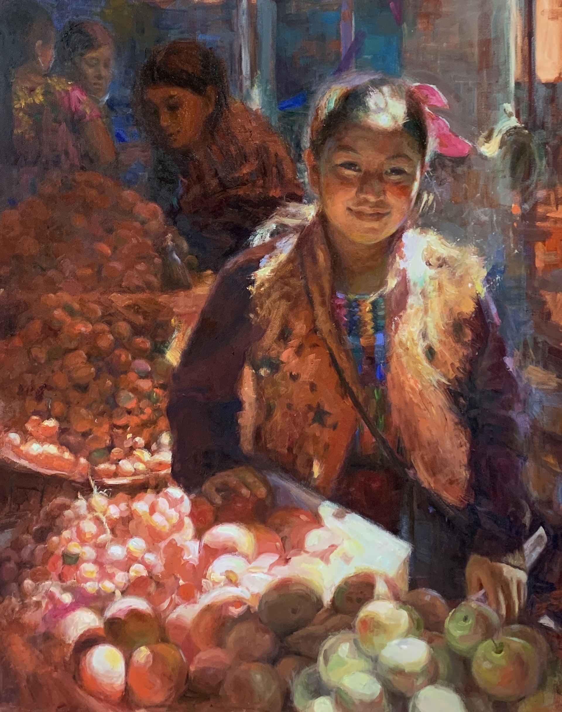 Young Girl at the Market - AWARD WINNER - AWARD OF MERIT by Jing Zhao