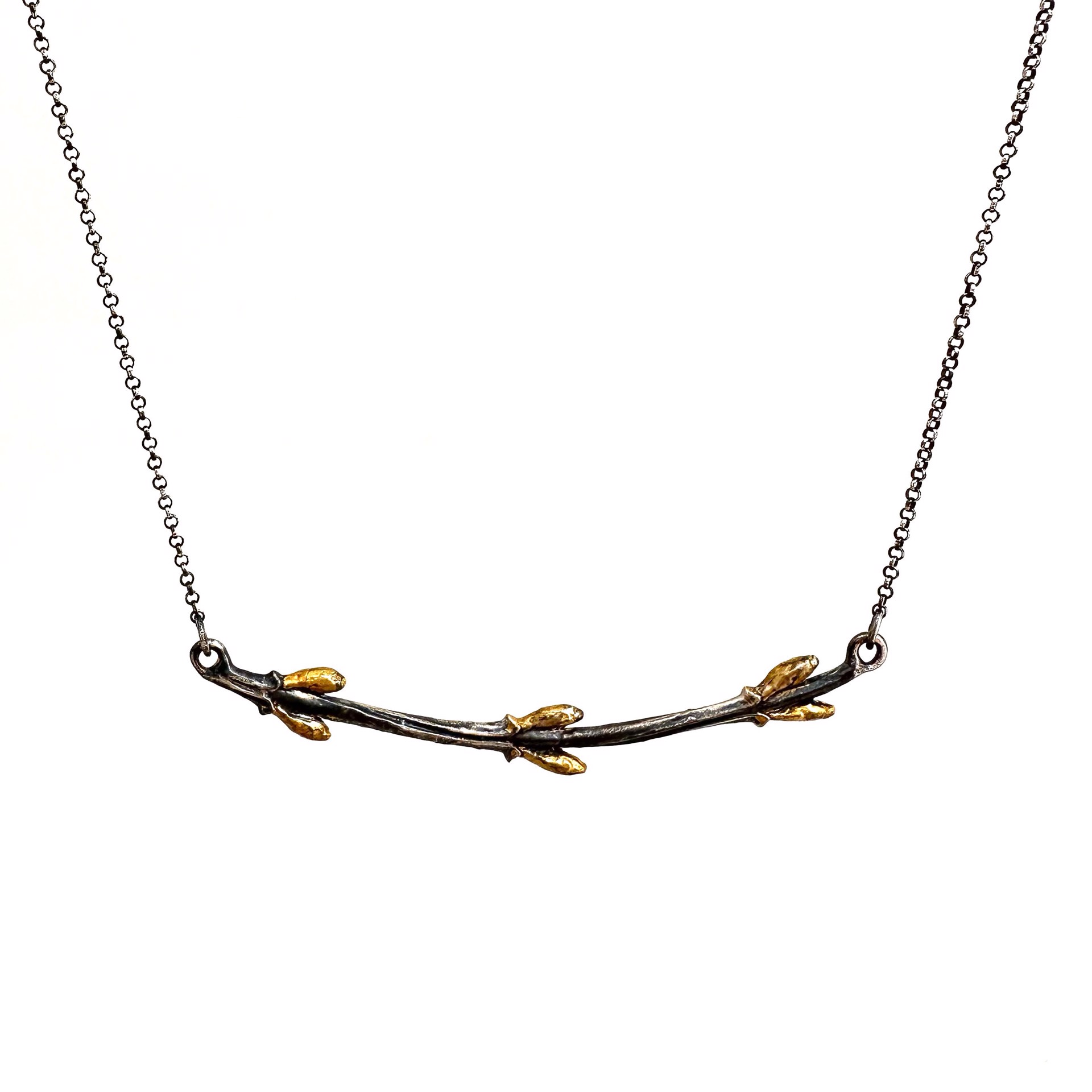 Forsythia necklace 24k large by Sara Thompson