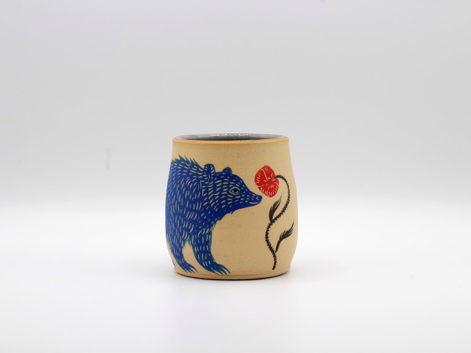 Blue Bear and Flower Mug by Christine Sutton