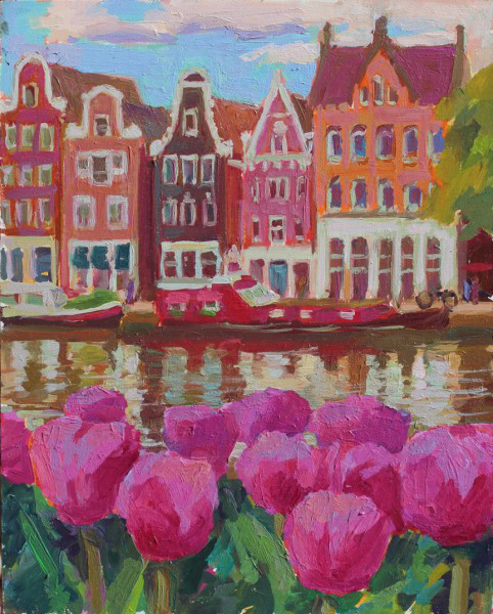 Roze Tulpen in Amsterdam by Simie Maryles