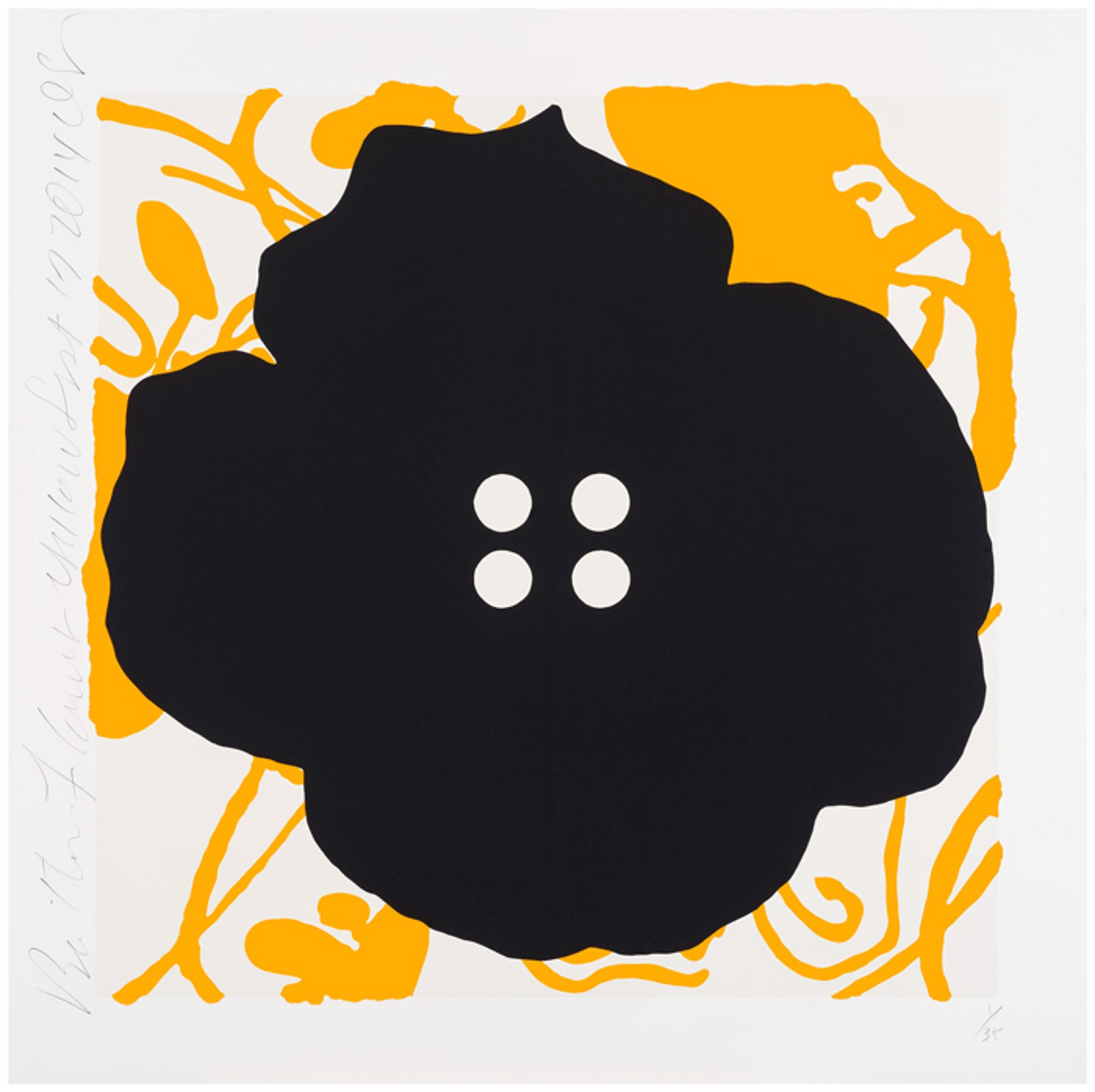 Button Flower Yellow, Sept 17, 2014 by Donald Sultan