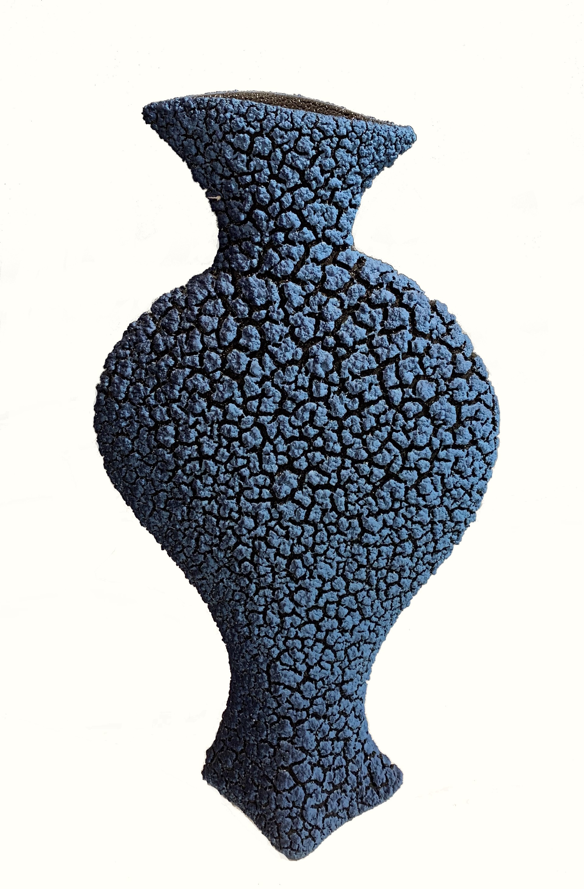 Turquoise Blue and Sapphire Blue "Sedona" Envelope Vase by Randy O'Brien