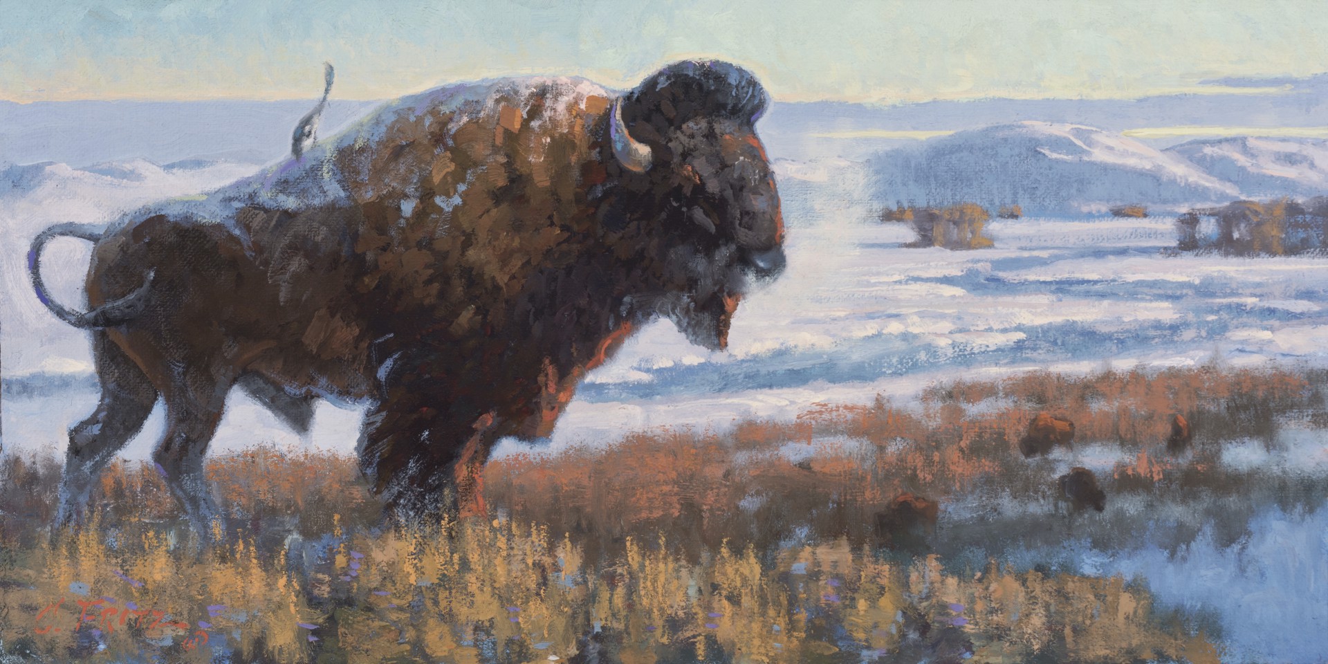 Bison in the Valley of the Rochejhone by Charles Fritz