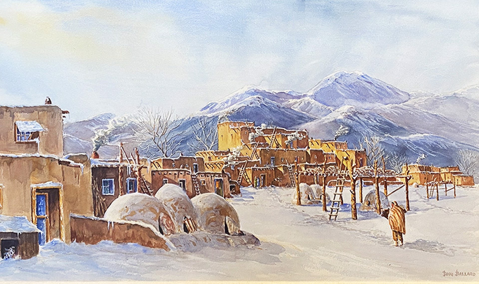Winter at the Taos Pueblo by Douglas Ballard