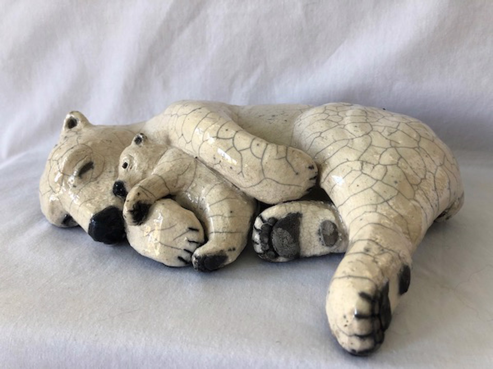 Polar Bear - Curled with Cub by Lisa Wilkinson