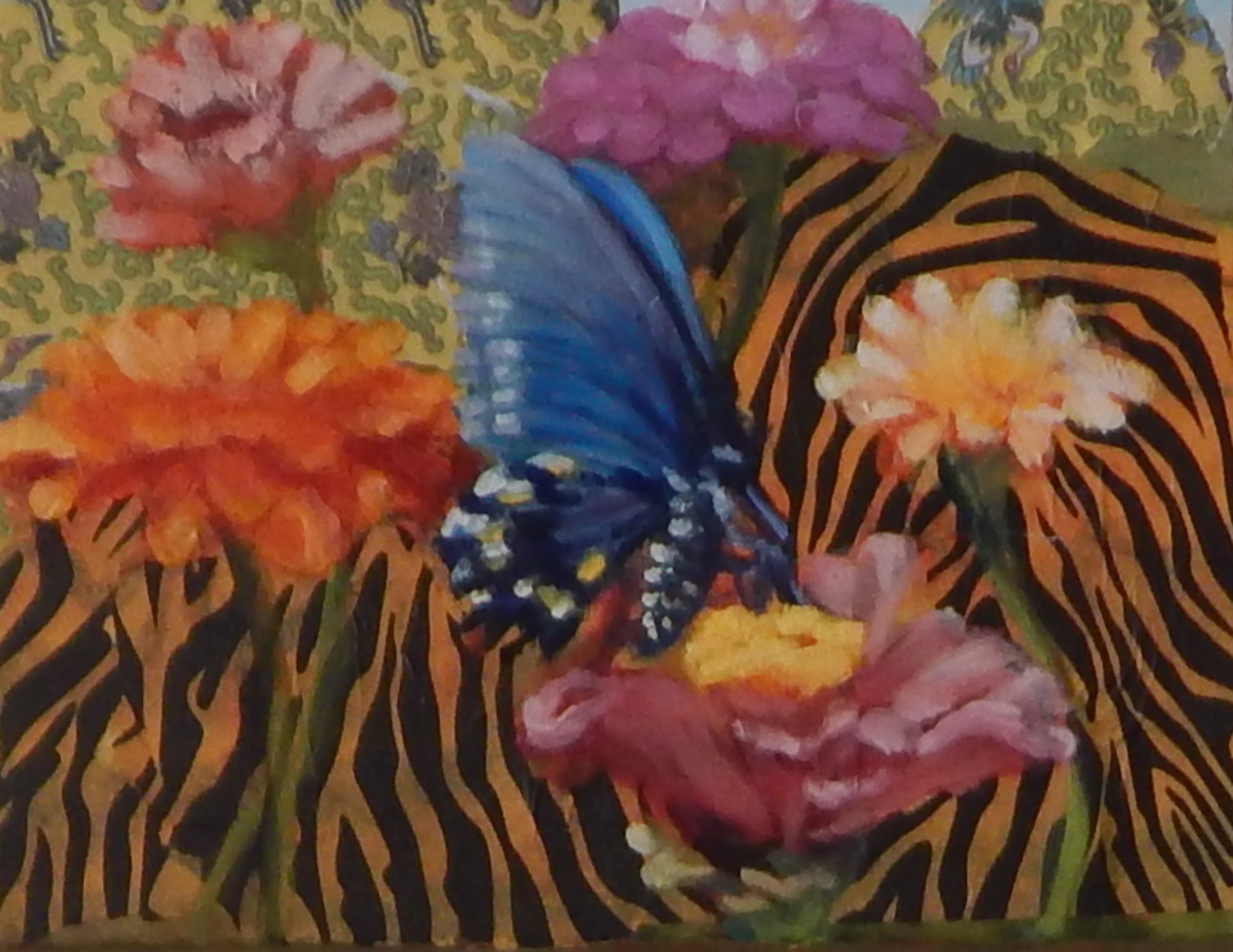 Butterfly among Zinnias by Ann B. Rhodes