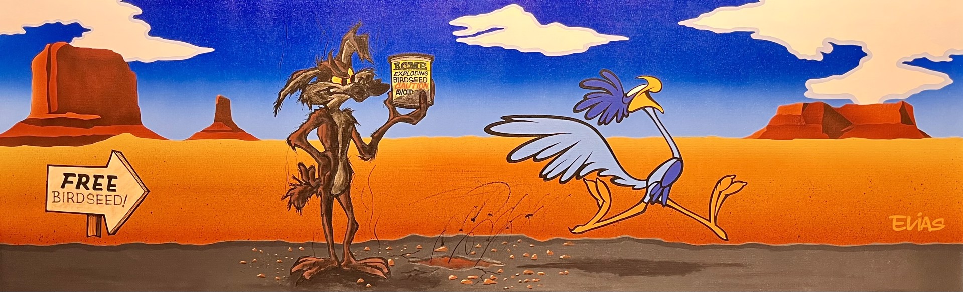 Road Runner & Wile E Exploding Birdseed by Bob Elias (Chuck Jones Collection)