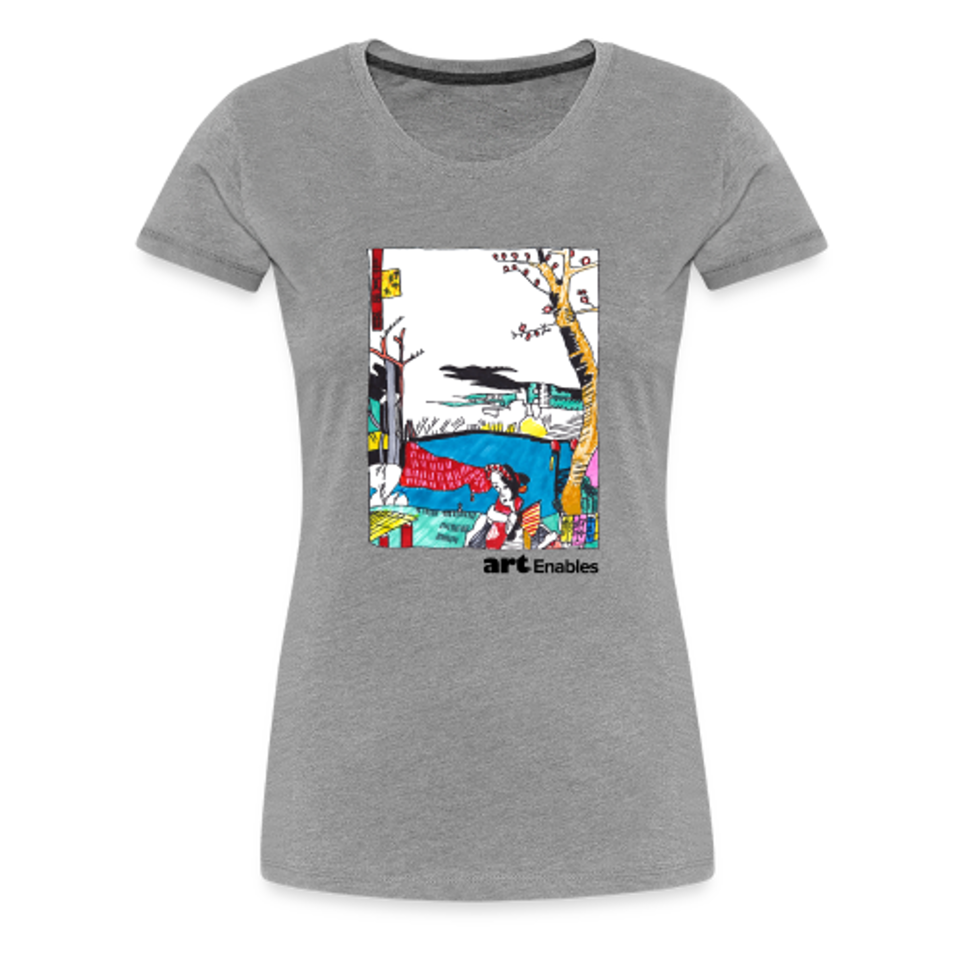 Women's T-shirt (artwork by Charles Meissner) Small - heather gray by Art Enables Merchandise