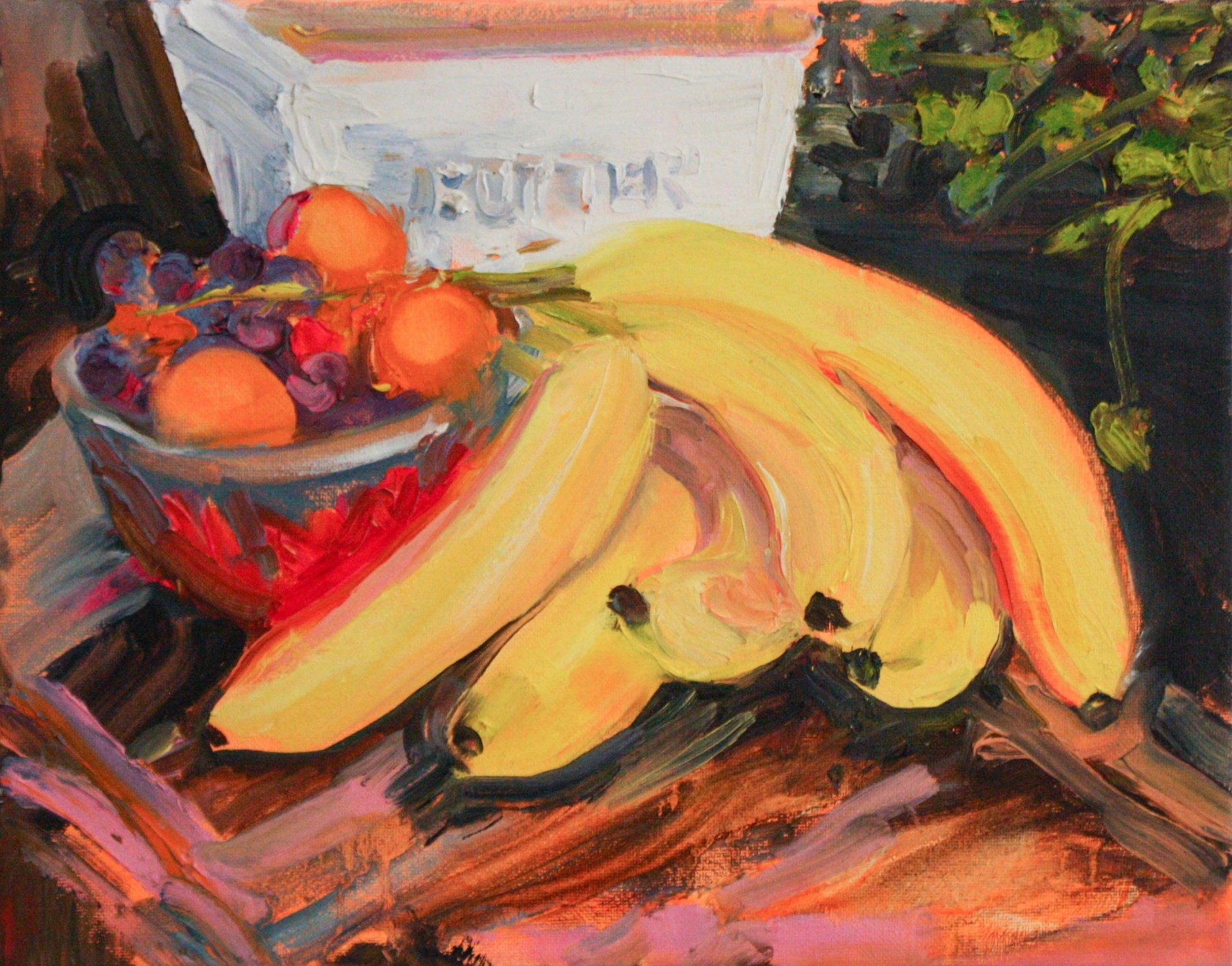 Still Life with Bananas with Butter Dish by Lauren Gregory