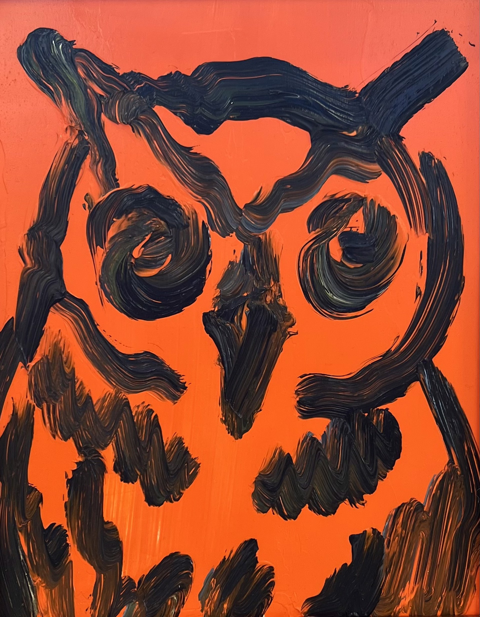 Orange Owl by Hunt Slonem