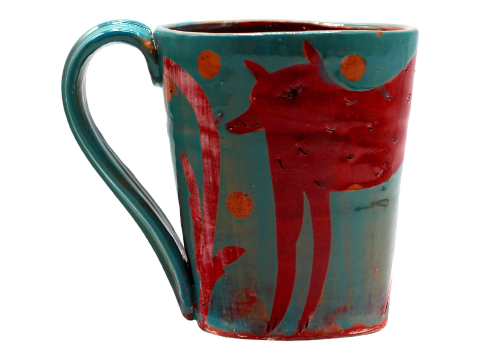 Fox Blue Mug by Priscilla Dahl