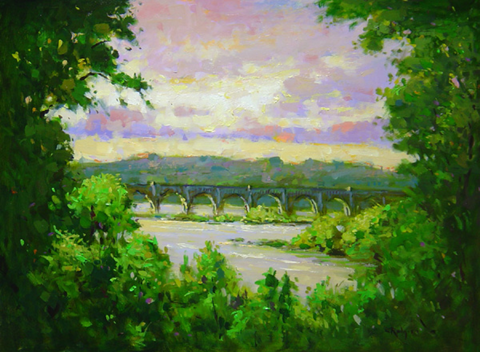 Evening Bridge, Lat eJuly by Jim Rodgers