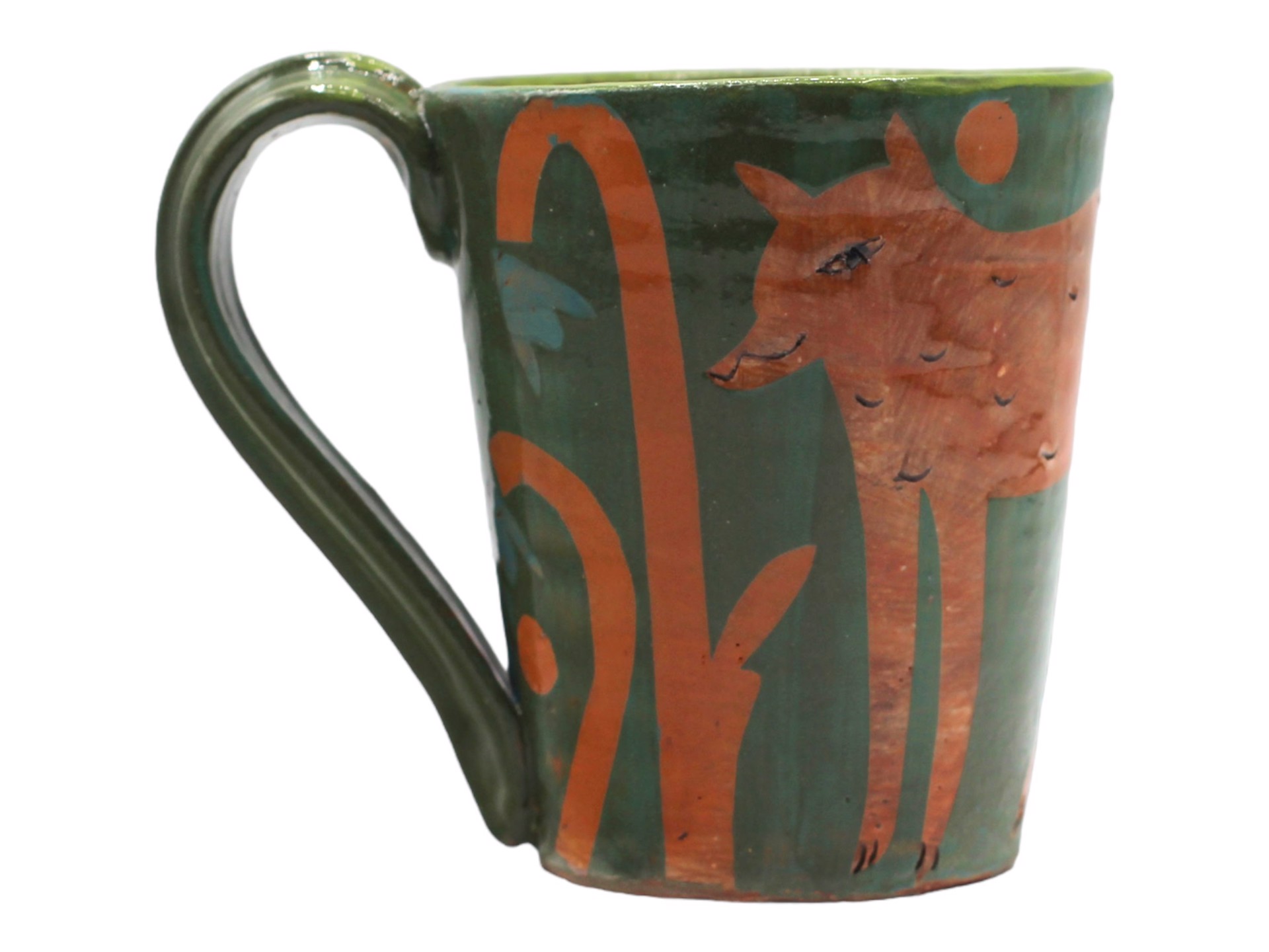Fox Green Mug by Priscilla Dahl