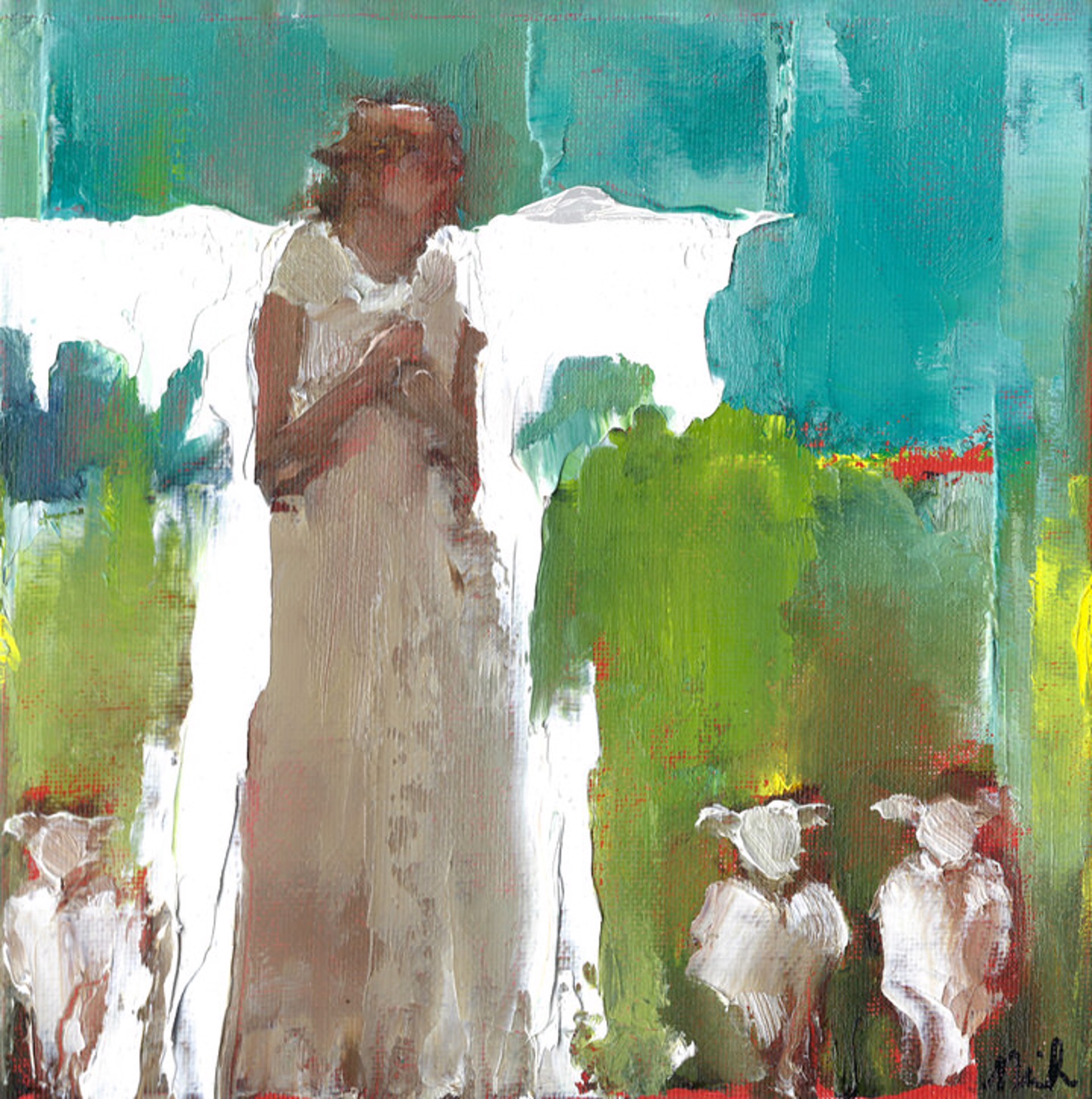 Angel with Sheep by Anne Neilson