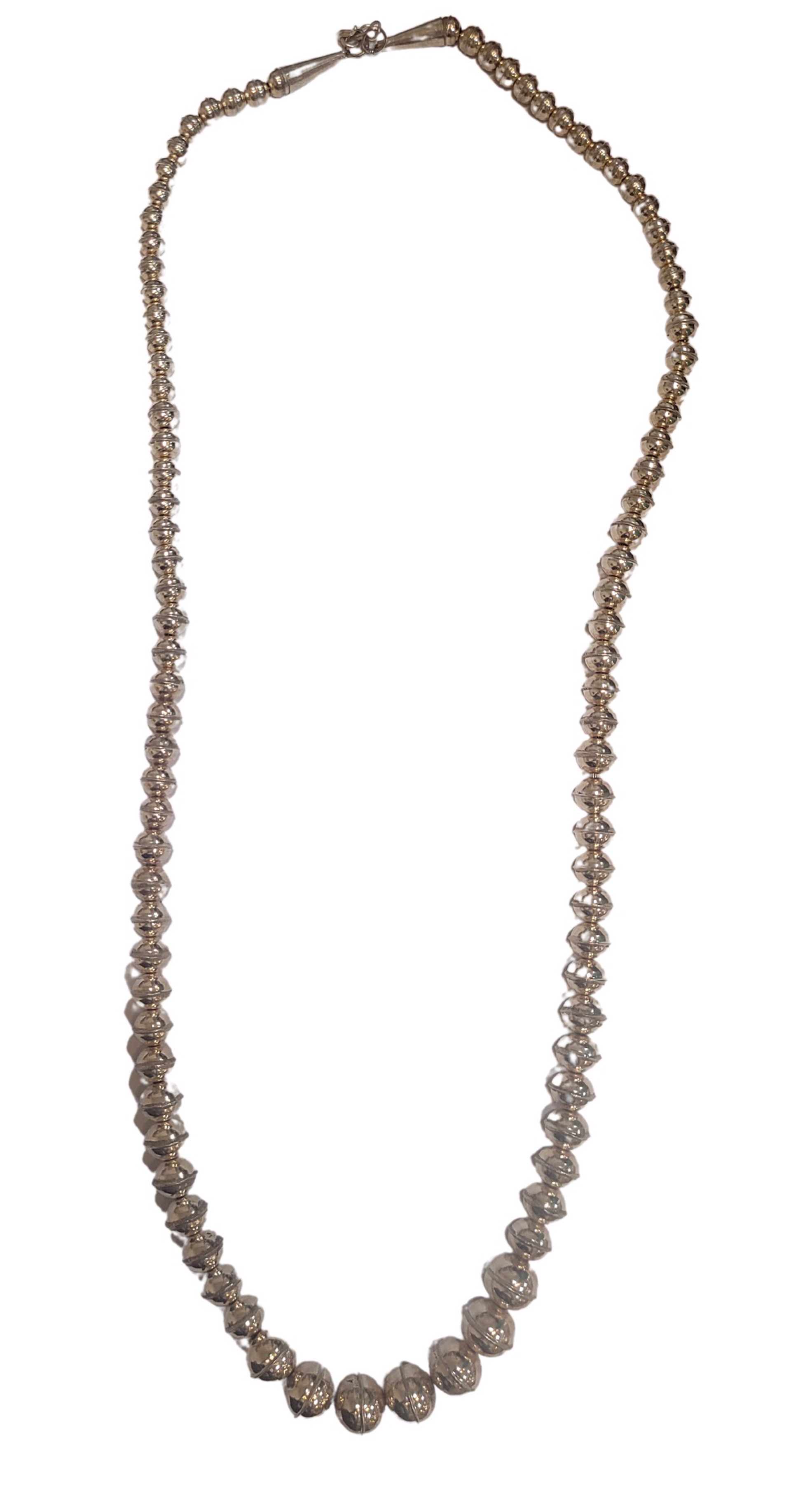 Graduated Silver Bead Necklace - Bench Made