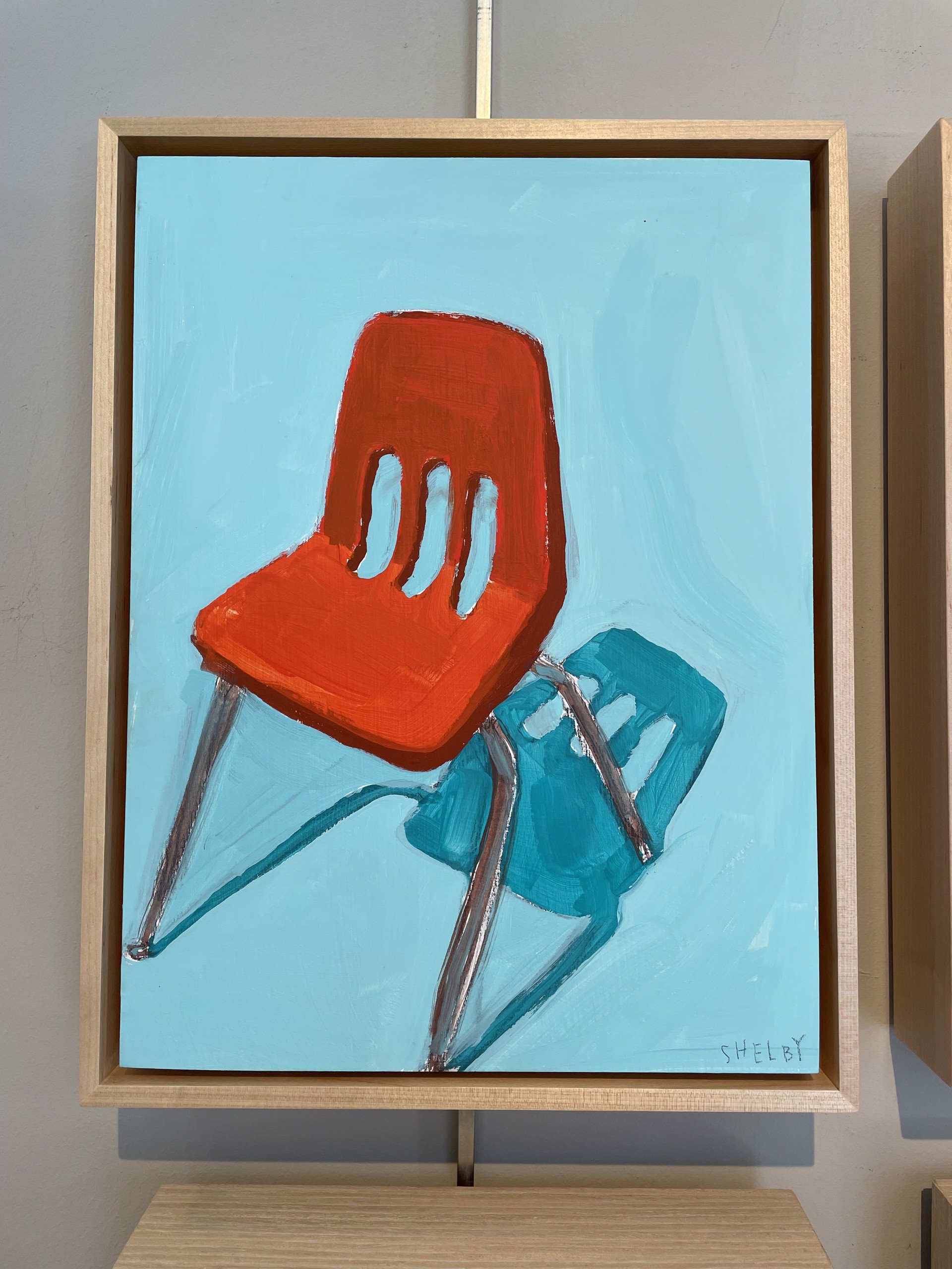 Red School Chair by Shelby Monteverde