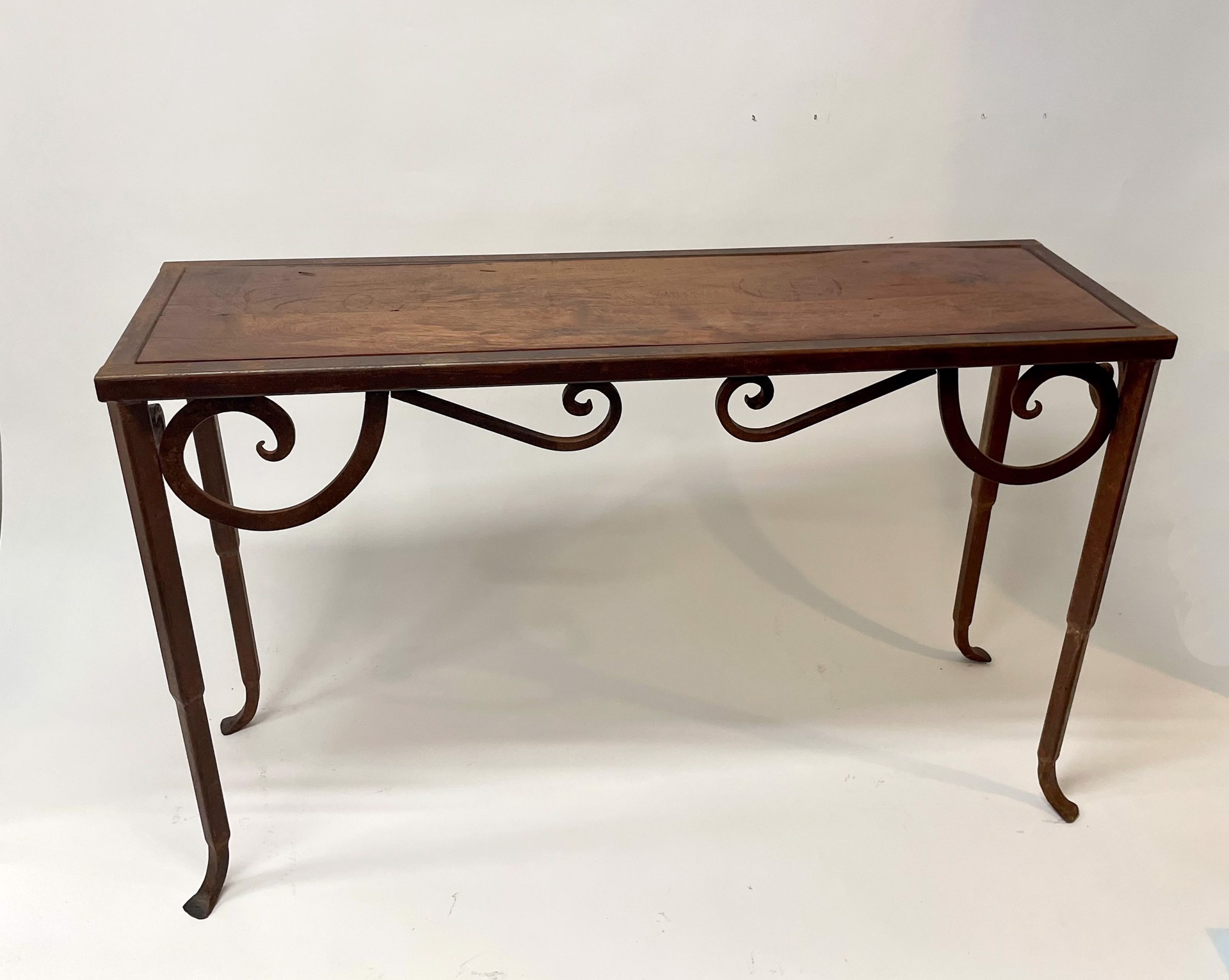 Mesquite Console Table with Solid Scroll Work by Custom Furniture