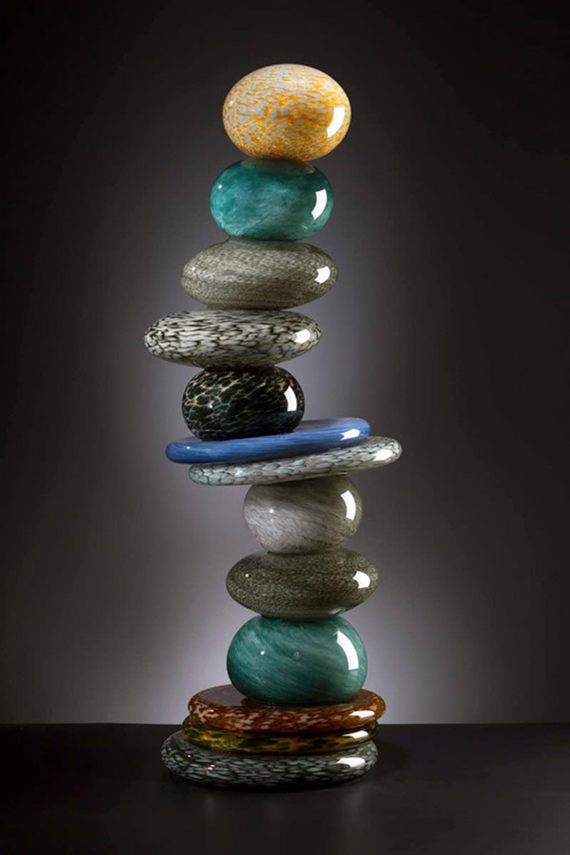 Pohacu Stacked Stones Grey Stone by Robert Madvin