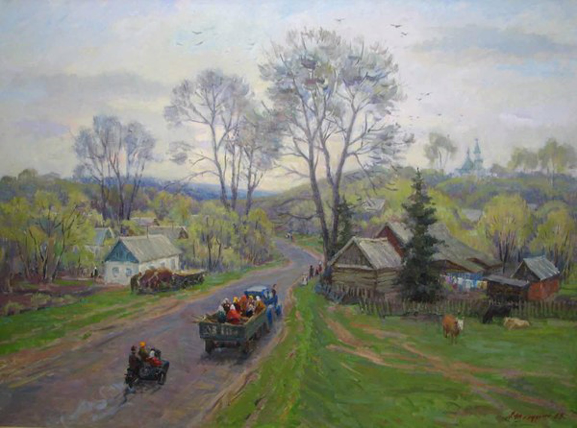 Morning in the Old Village Veledneke by Leonid Zheludko