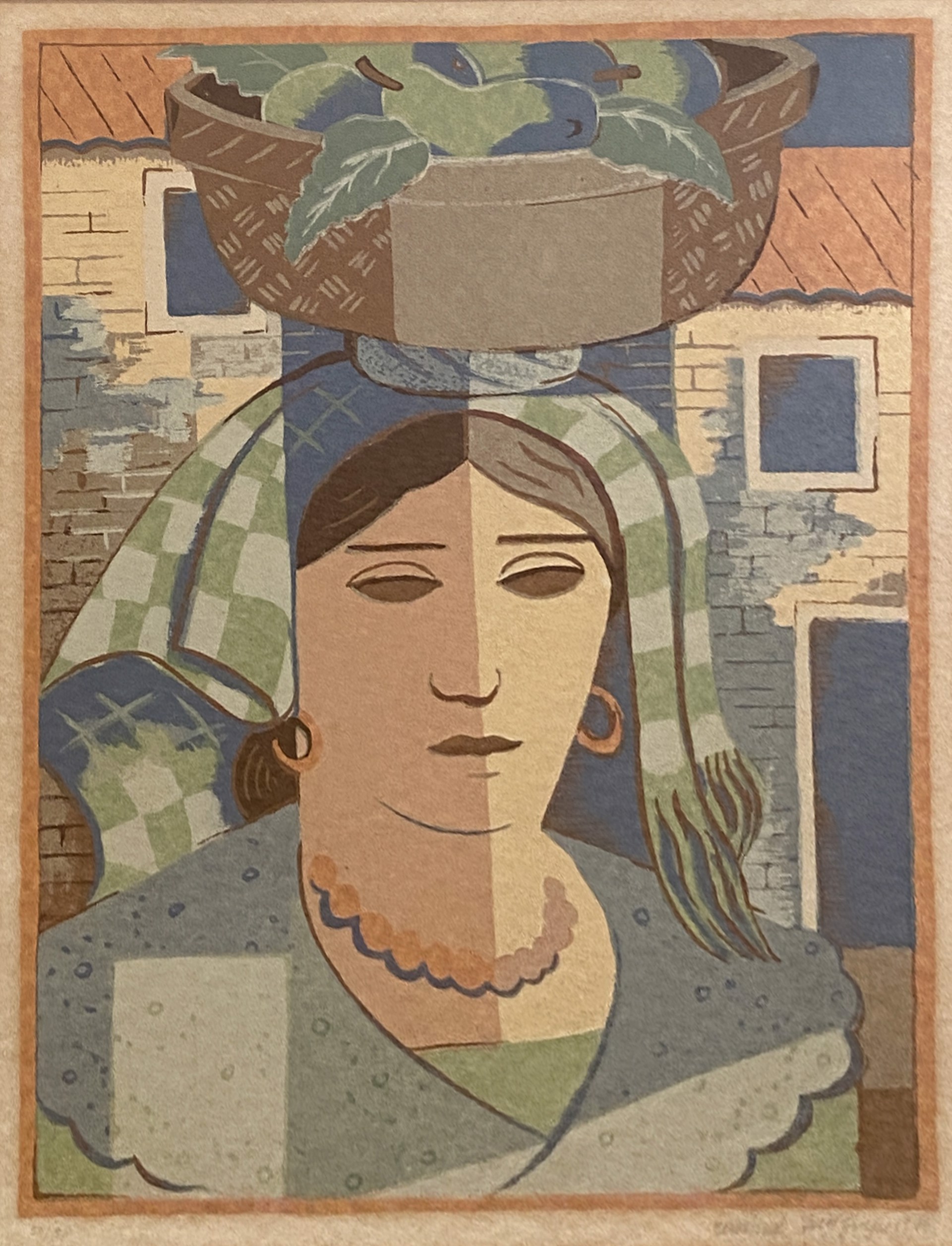 Lady with Basket on Head by Edmund Kinzinger