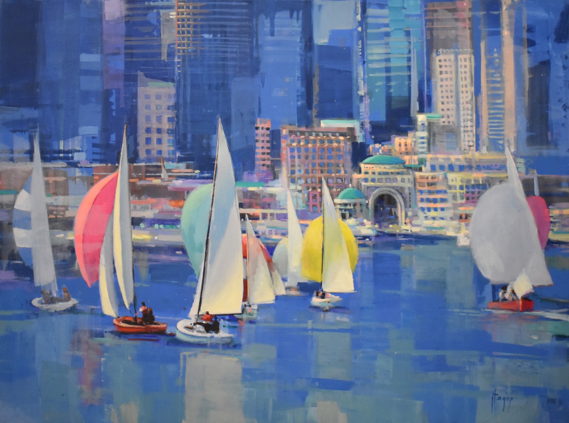 Sailing on the Charles - Boston by Hagop Keledjian