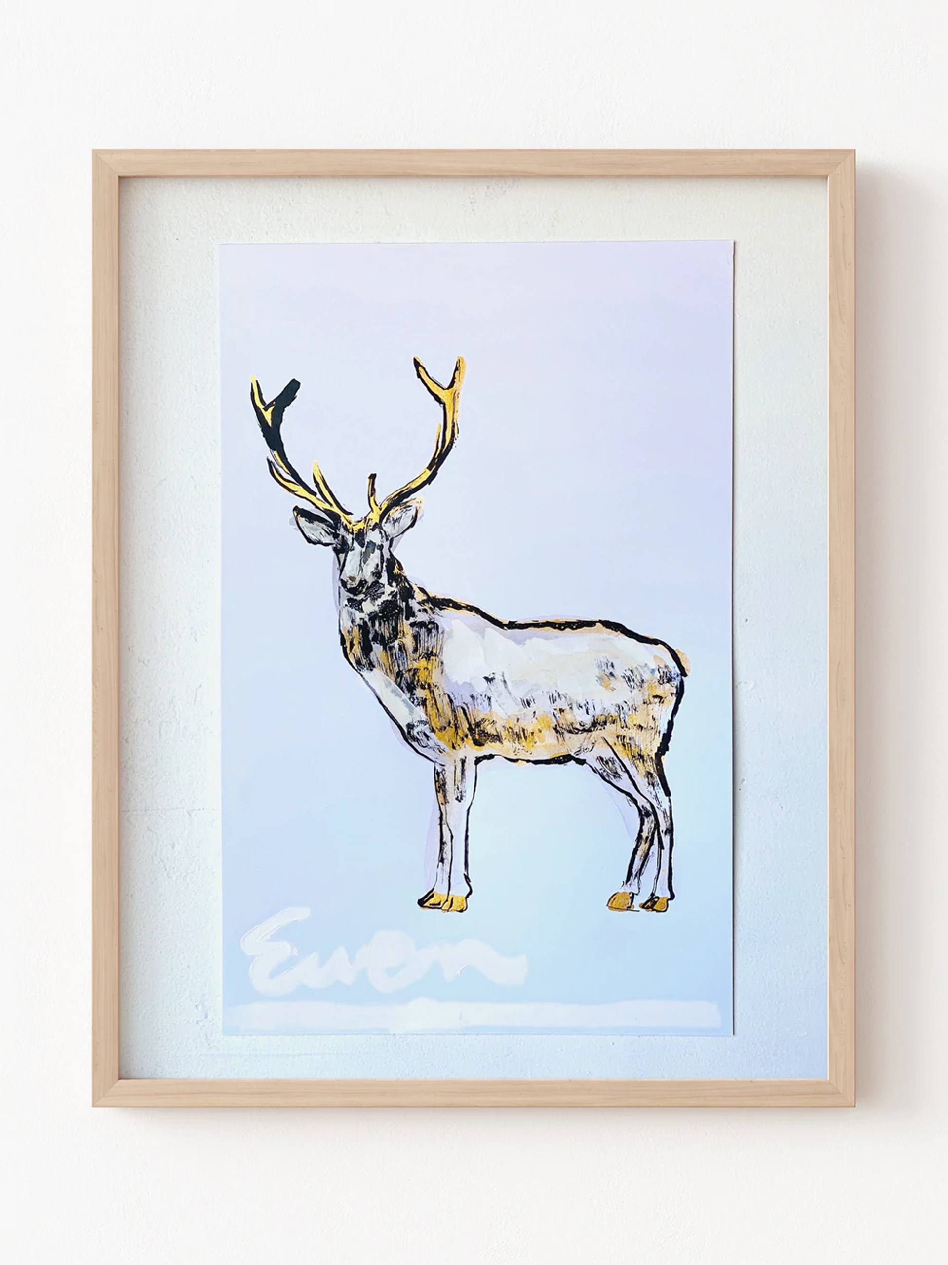 Gold Dappled Stag, Left by Anne-Louise Ewen