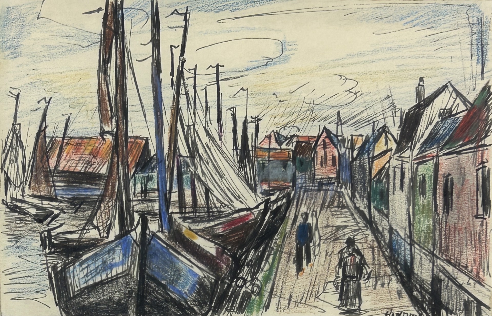 On the Wharf by Gerrit Hondius