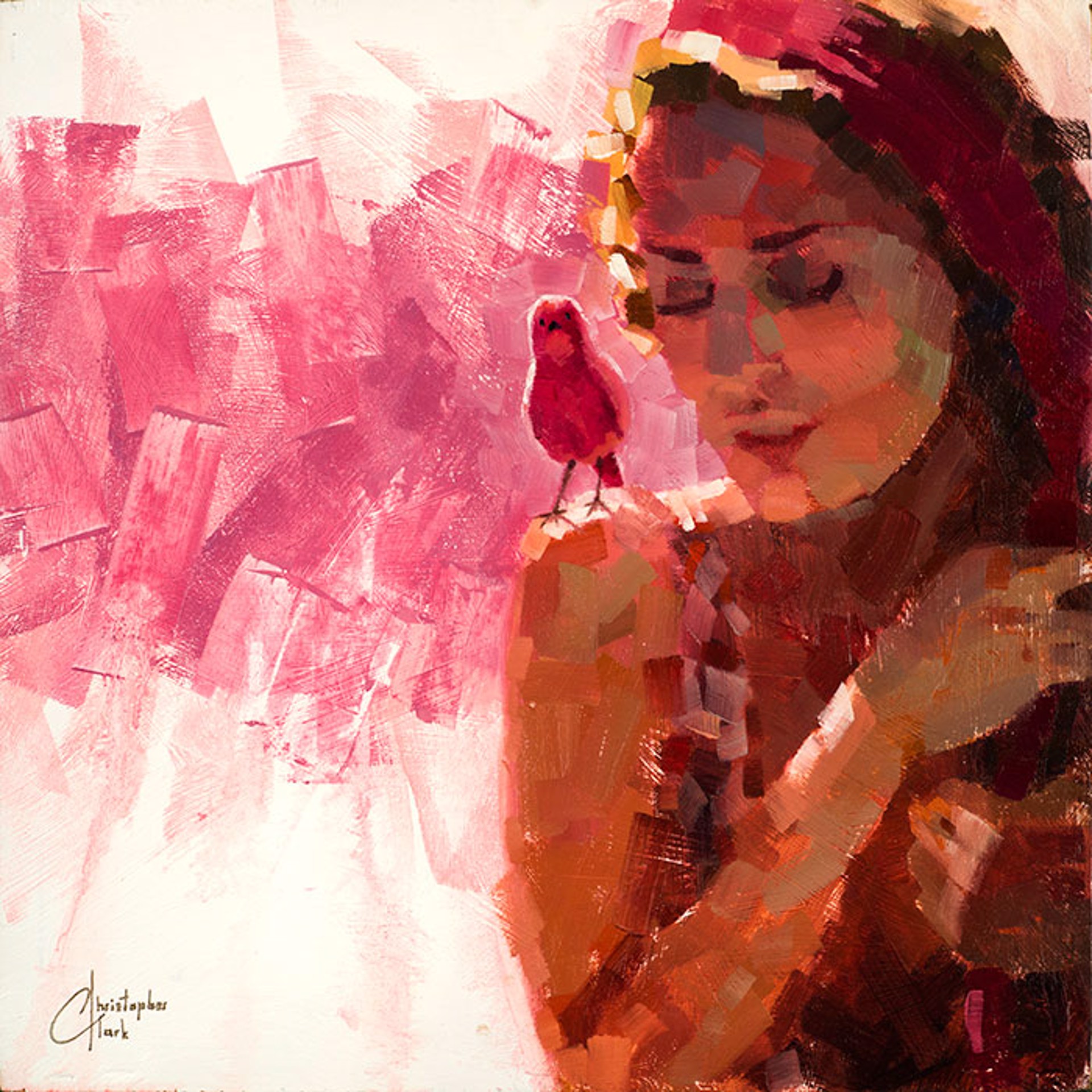 Pink Bird Series - Pink by Christopher Clark