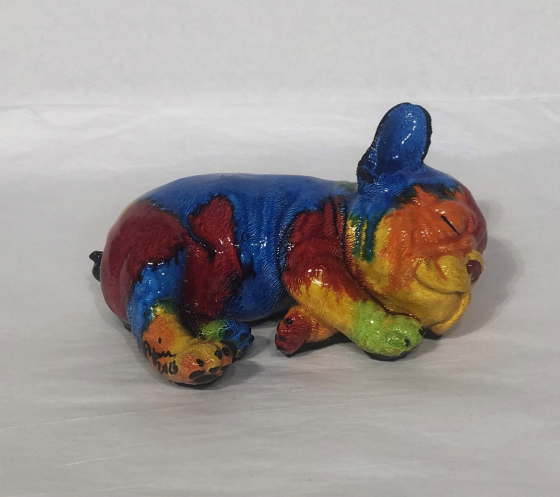 Small Sleepy Frenchie (Rainbow Swirl) by Ancizar Marin