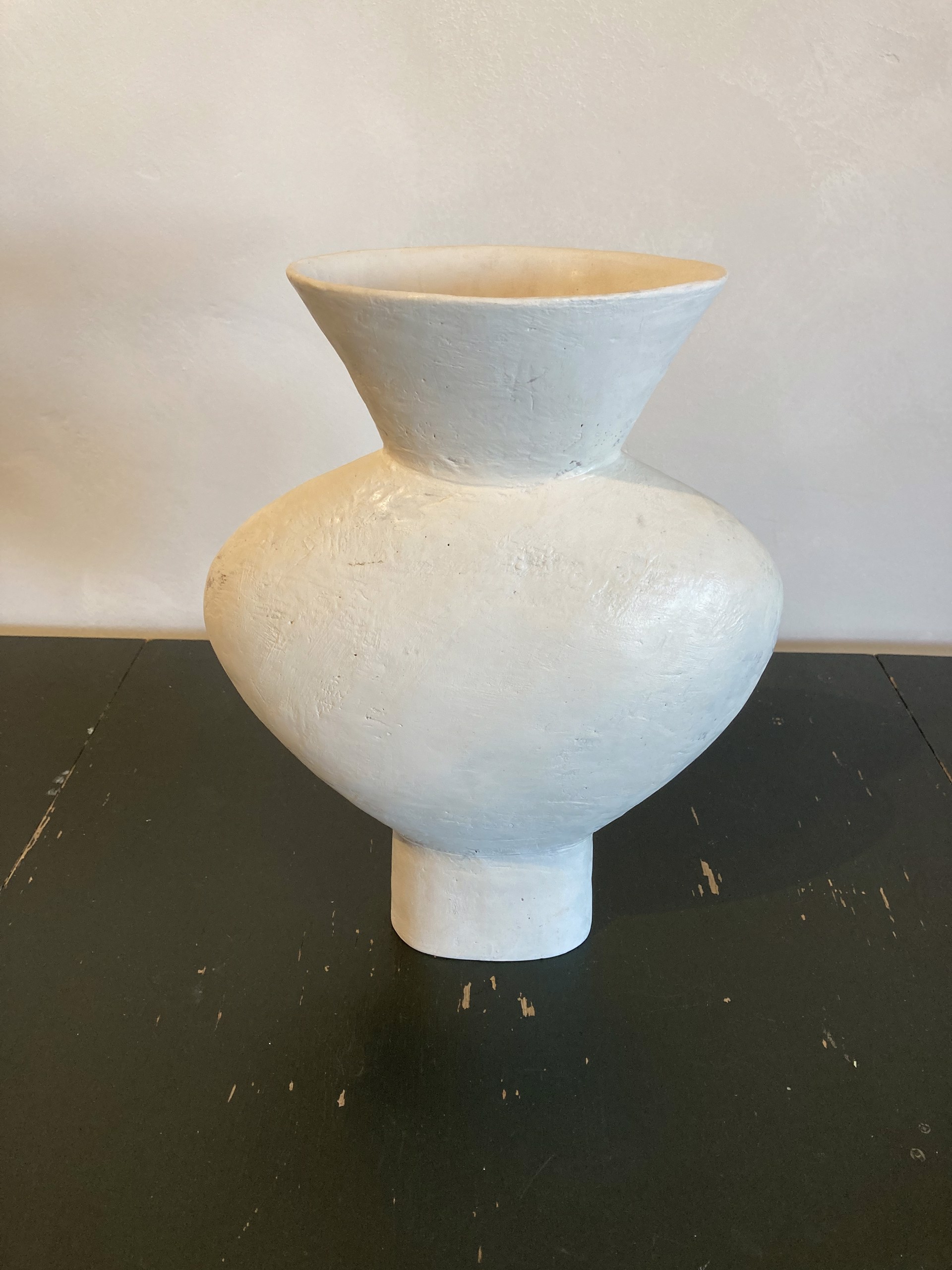 Hand Built White Vase by Maggie Jaszczak