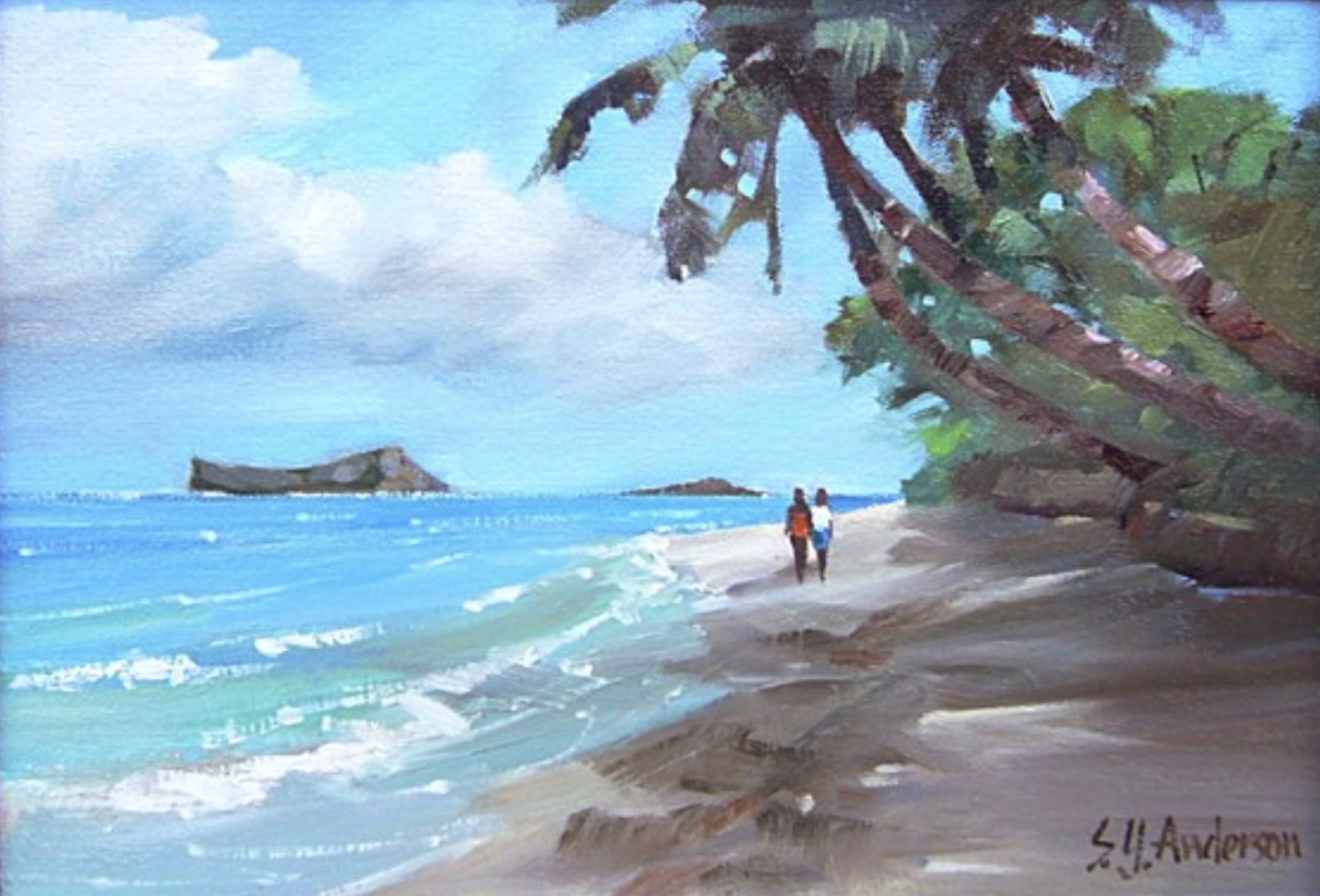 Seaside Stroll, Waimānalo  by Susie Y. Anderson