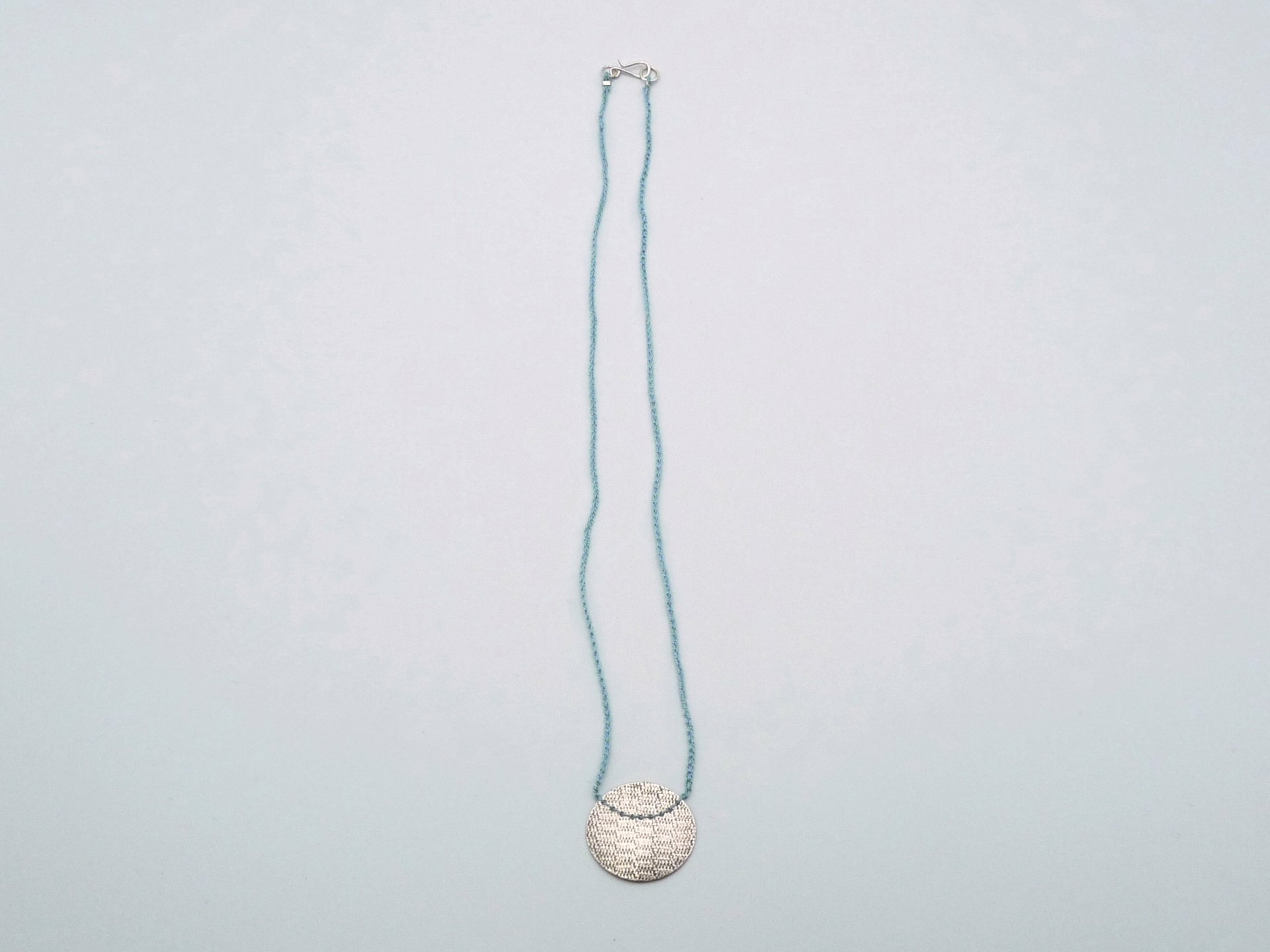 Necklace with Blue Silk Thread by Erica Schlueter