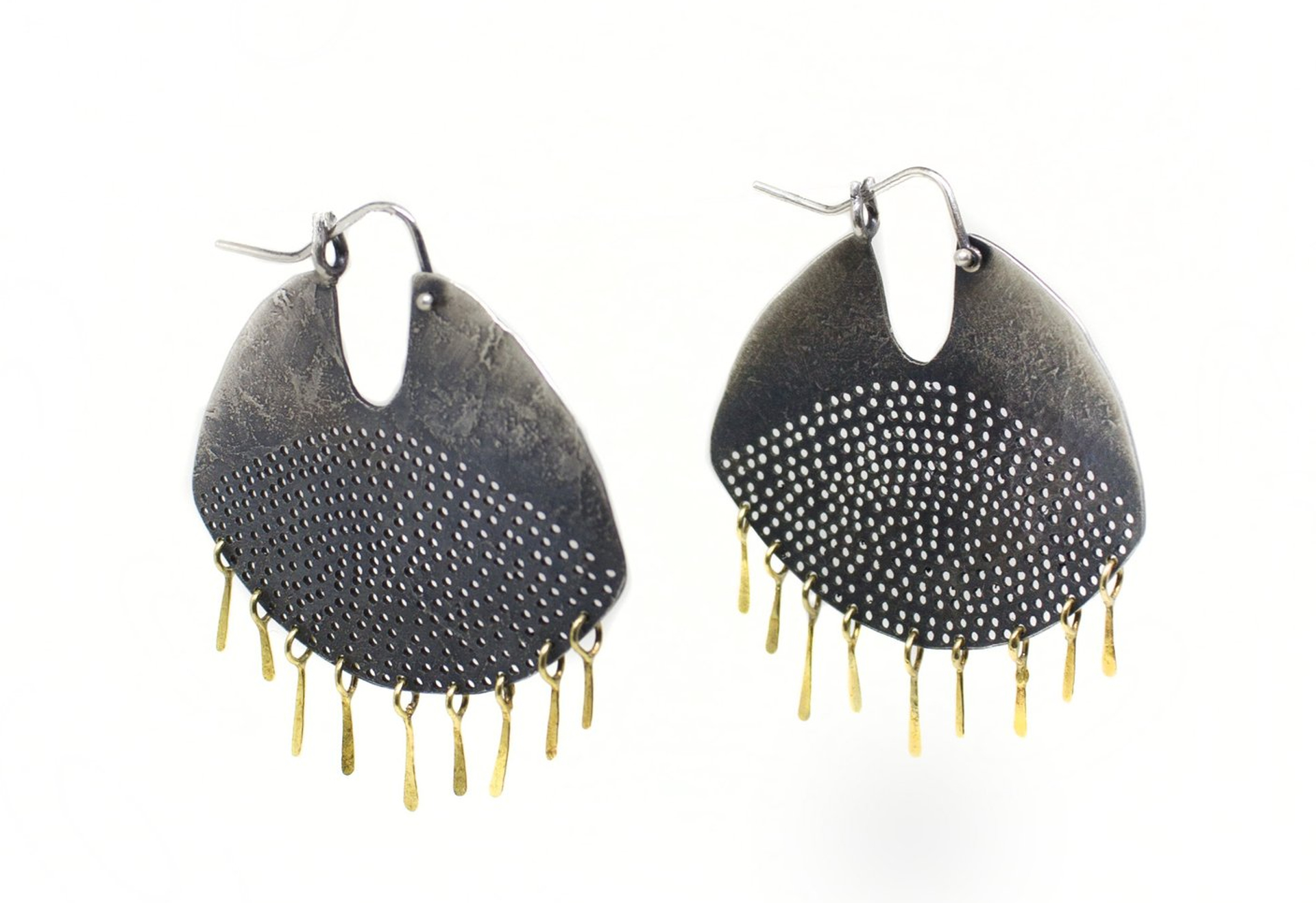 Gibbous Fringe Earrings by Leia Zumbro
