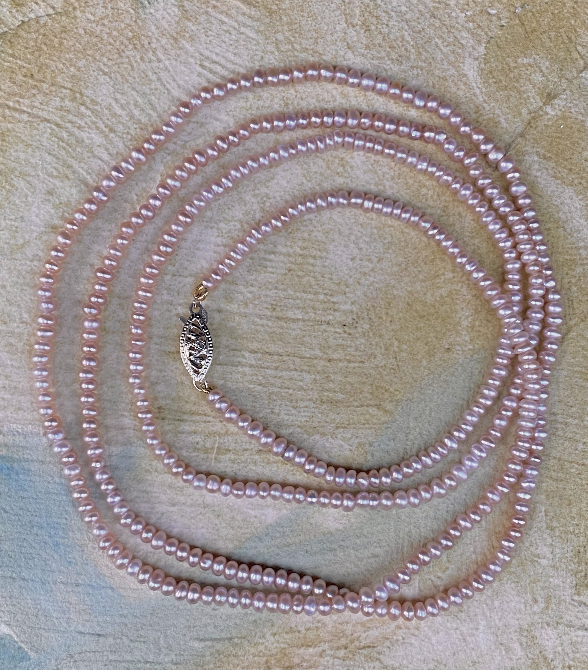 Opera Pink Pearl Necklace by Sidney Soriano
