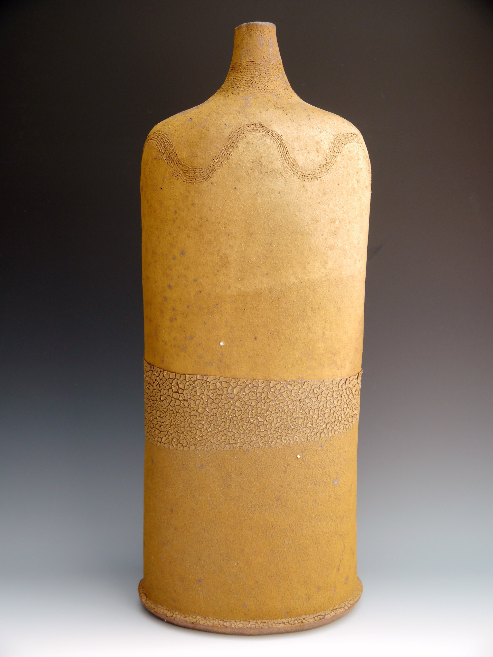 Tall Scored Bottle with Rust Accretion  by Jane Wheeler