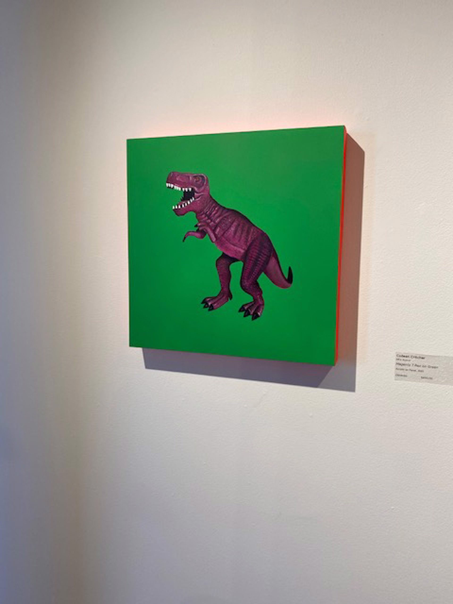 Red T.Rex on Green by Colleen Critcher
