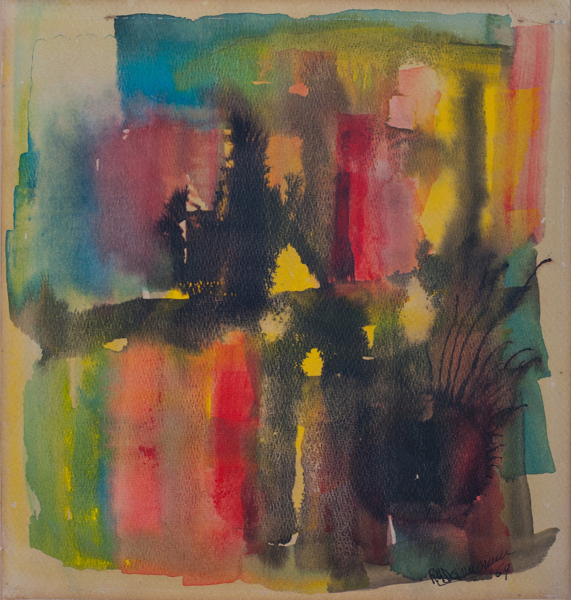 Colors #47-3-96GSN by Rose-Marie Desruisseau (Haitian, 1933-1988)