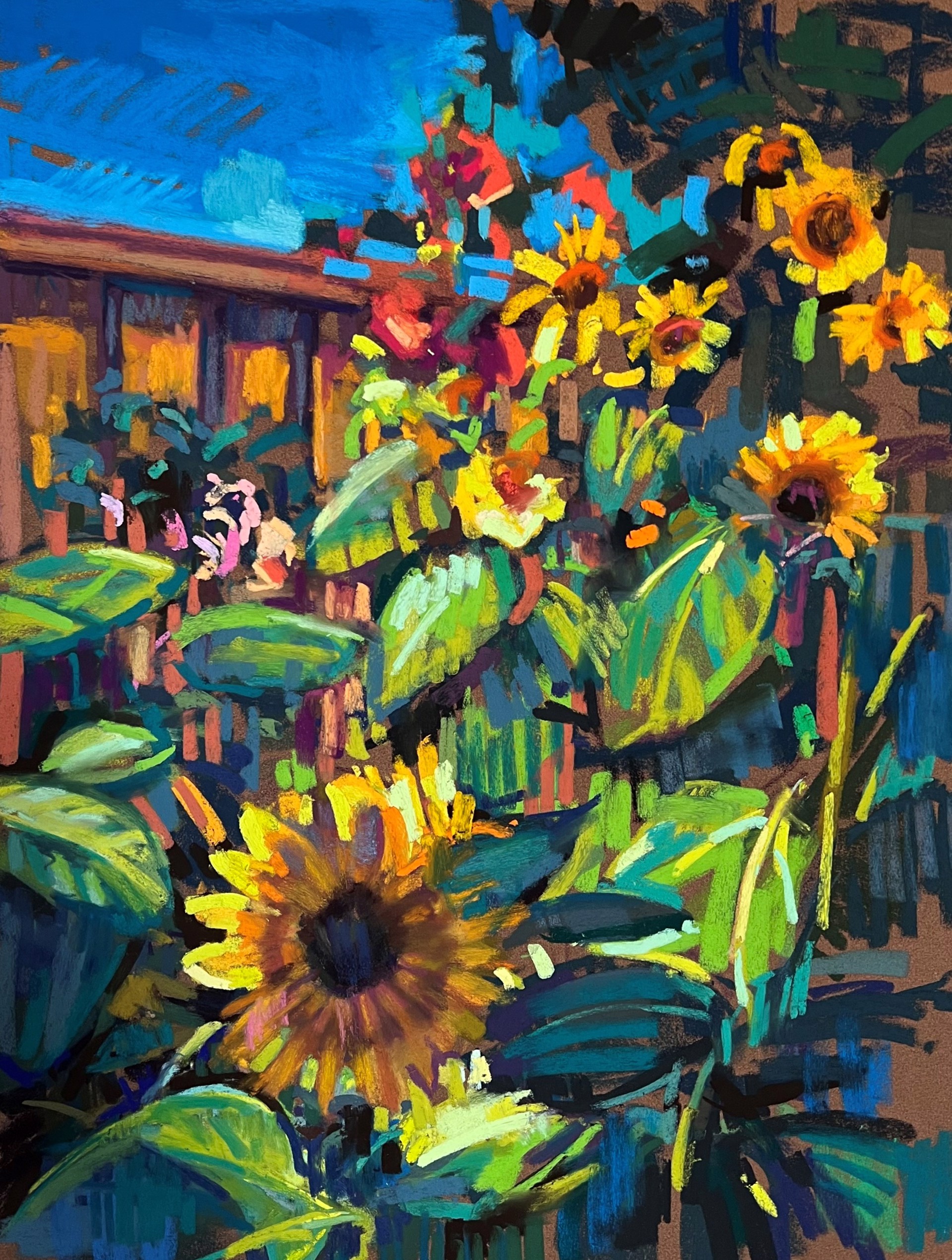 Backyard Sunflowers by Susan Mayfield