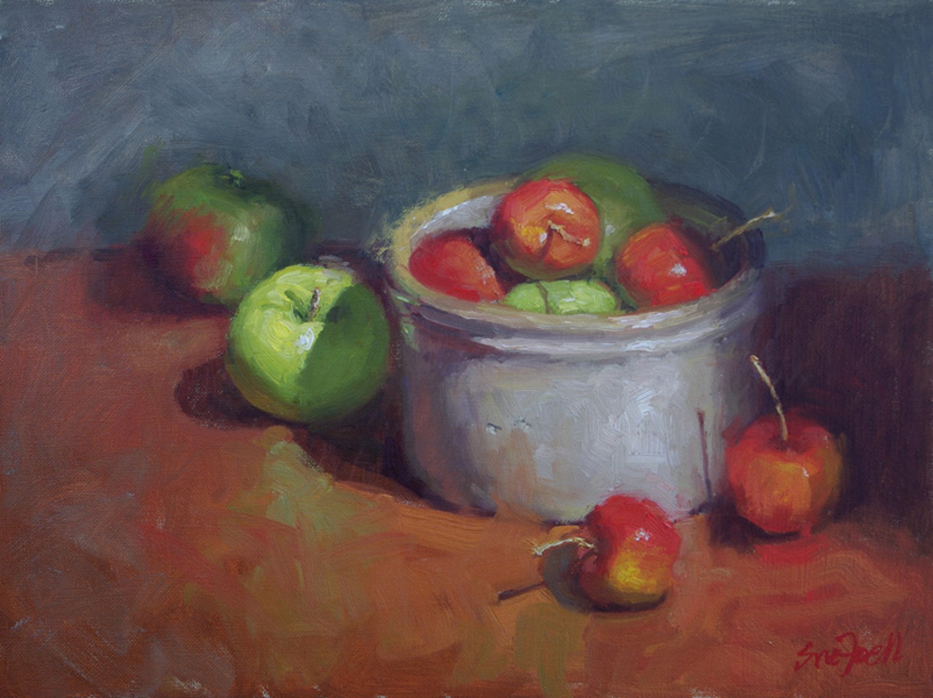 Crabapples with Old Crock by Sue Foell