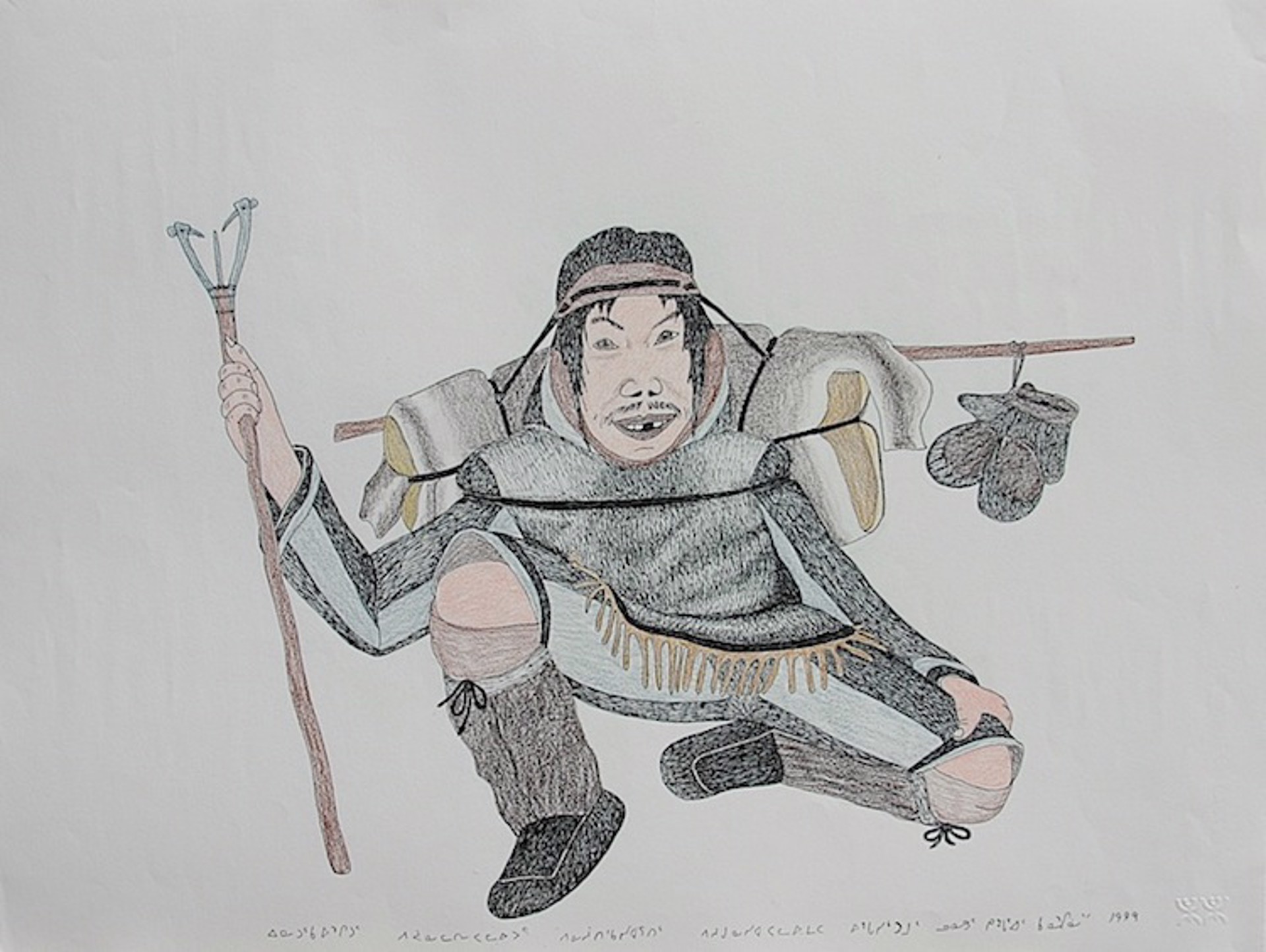 Inuit: Hunter Kneeling by Kananginak Pootoogook