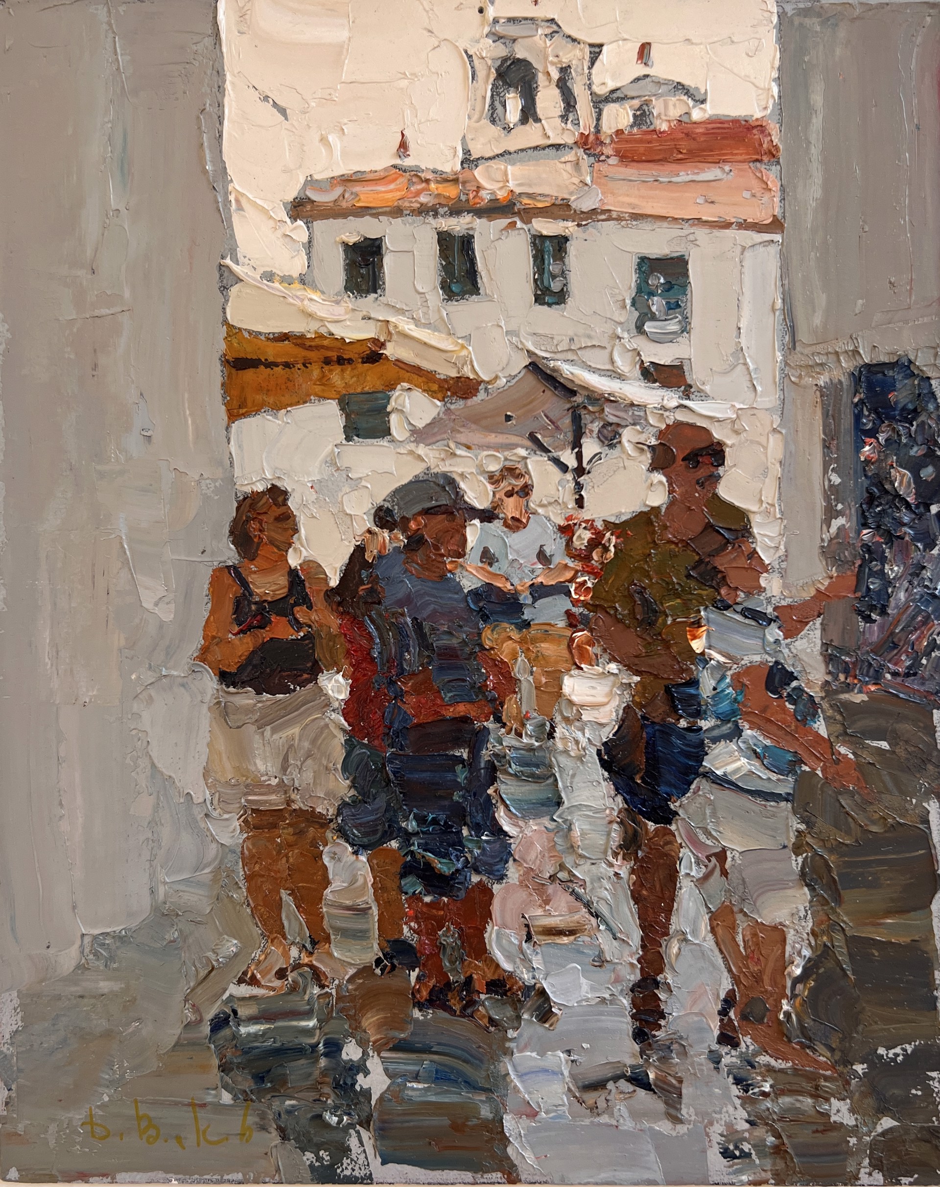 "Tourists in Duerovnik" original oil painting by Daniil Volkov