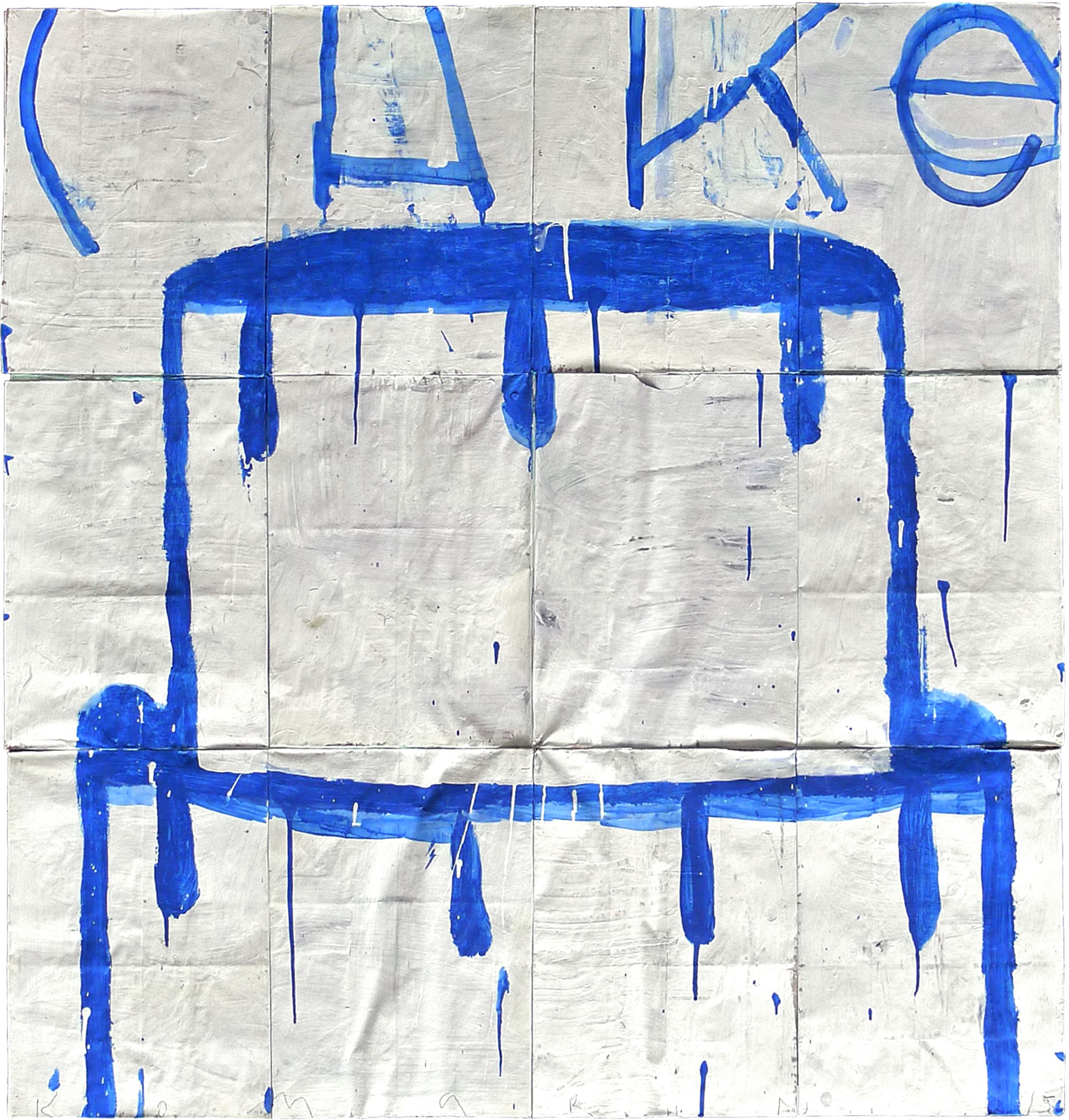 Cake, Double Stack (Blue on White) by Gary Komarin