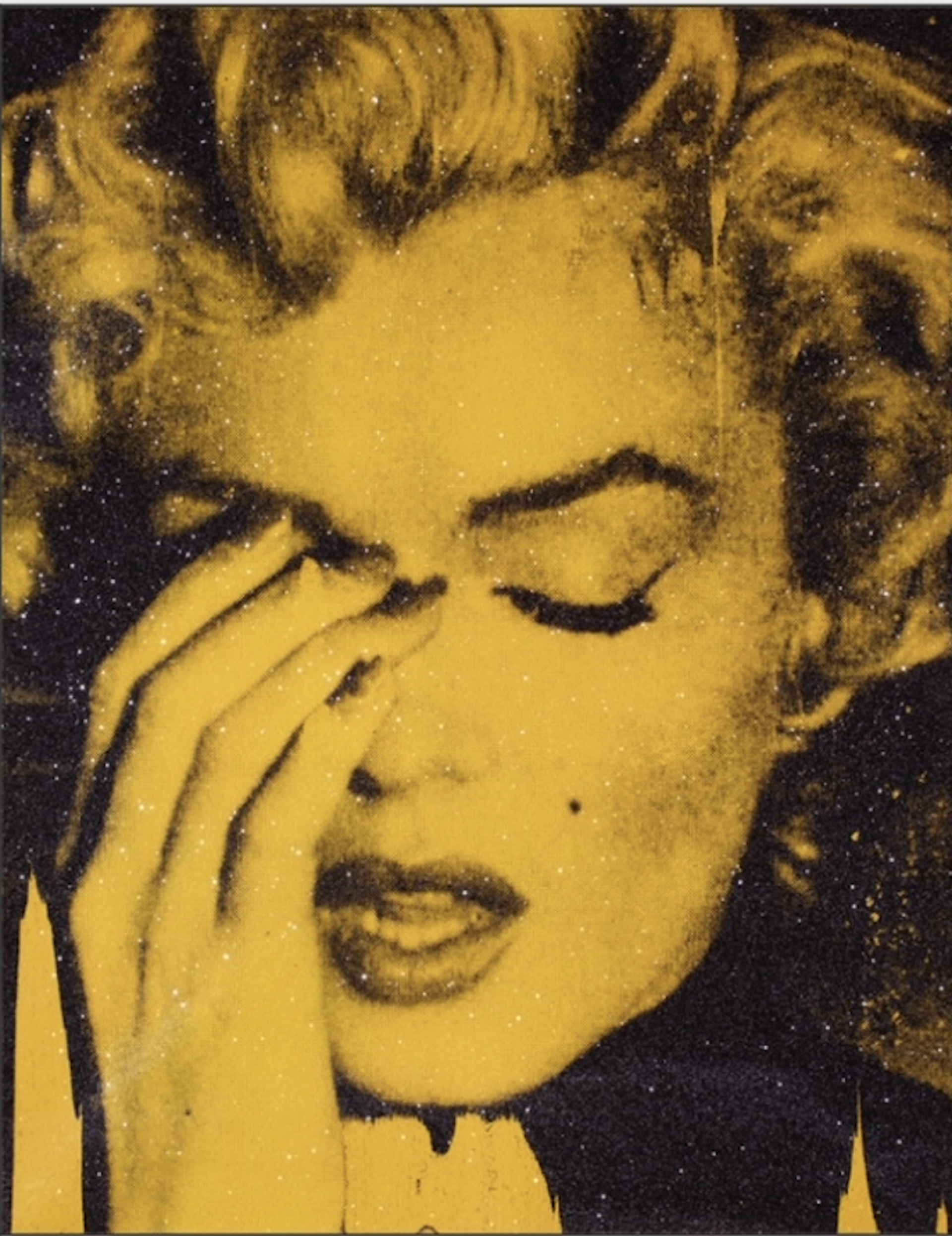 Crying Marilyn Yellow and Black by Russell Young