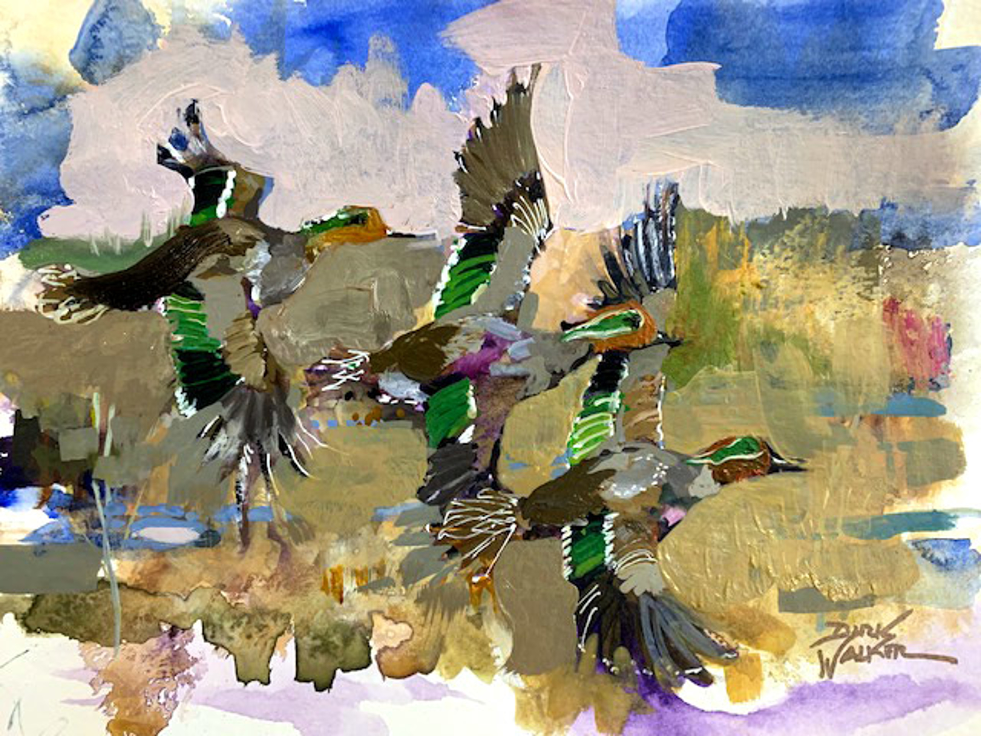 Ducks in Flight by Dirk Walker