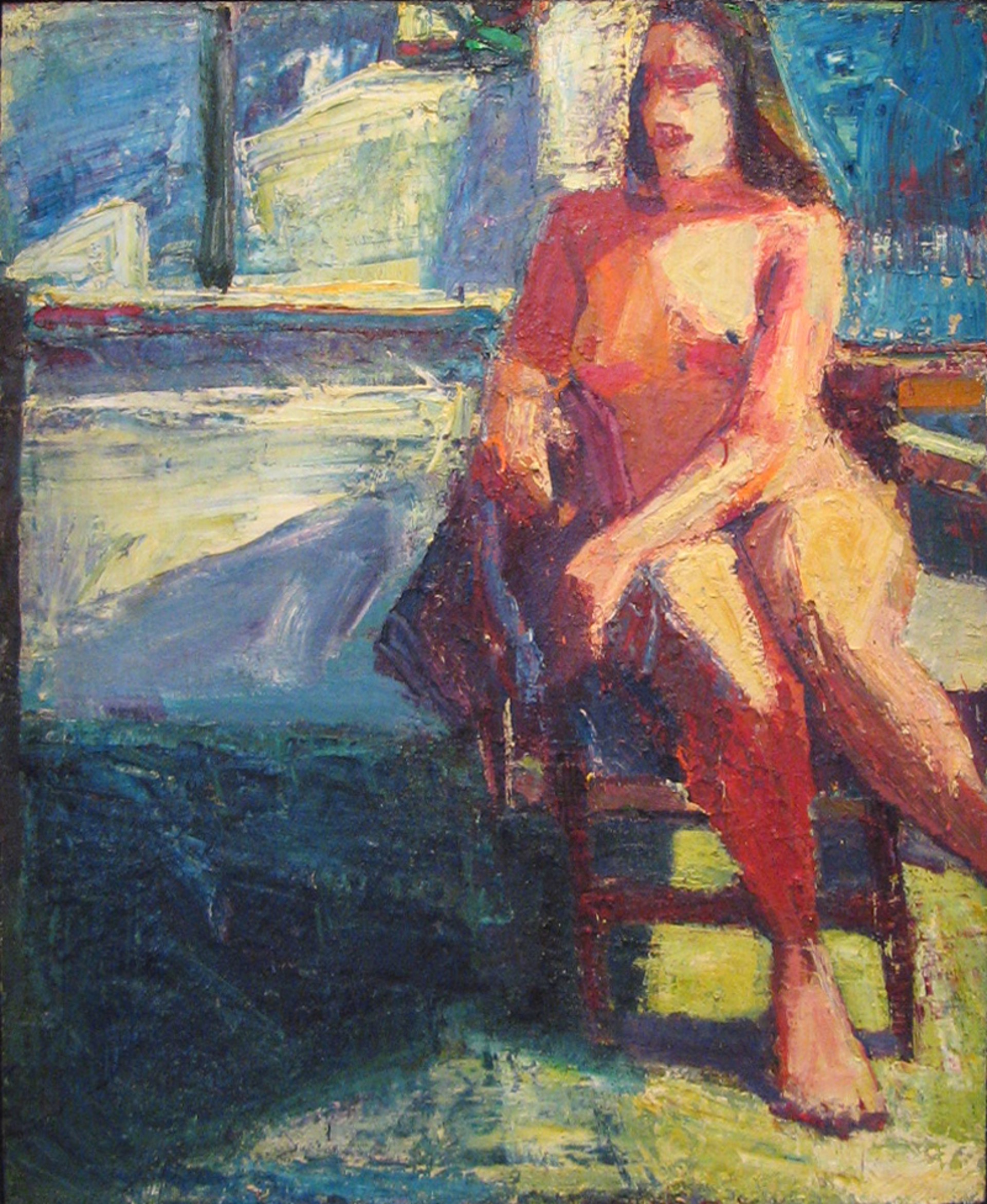 Model in Chair in Studio by Terry St. John