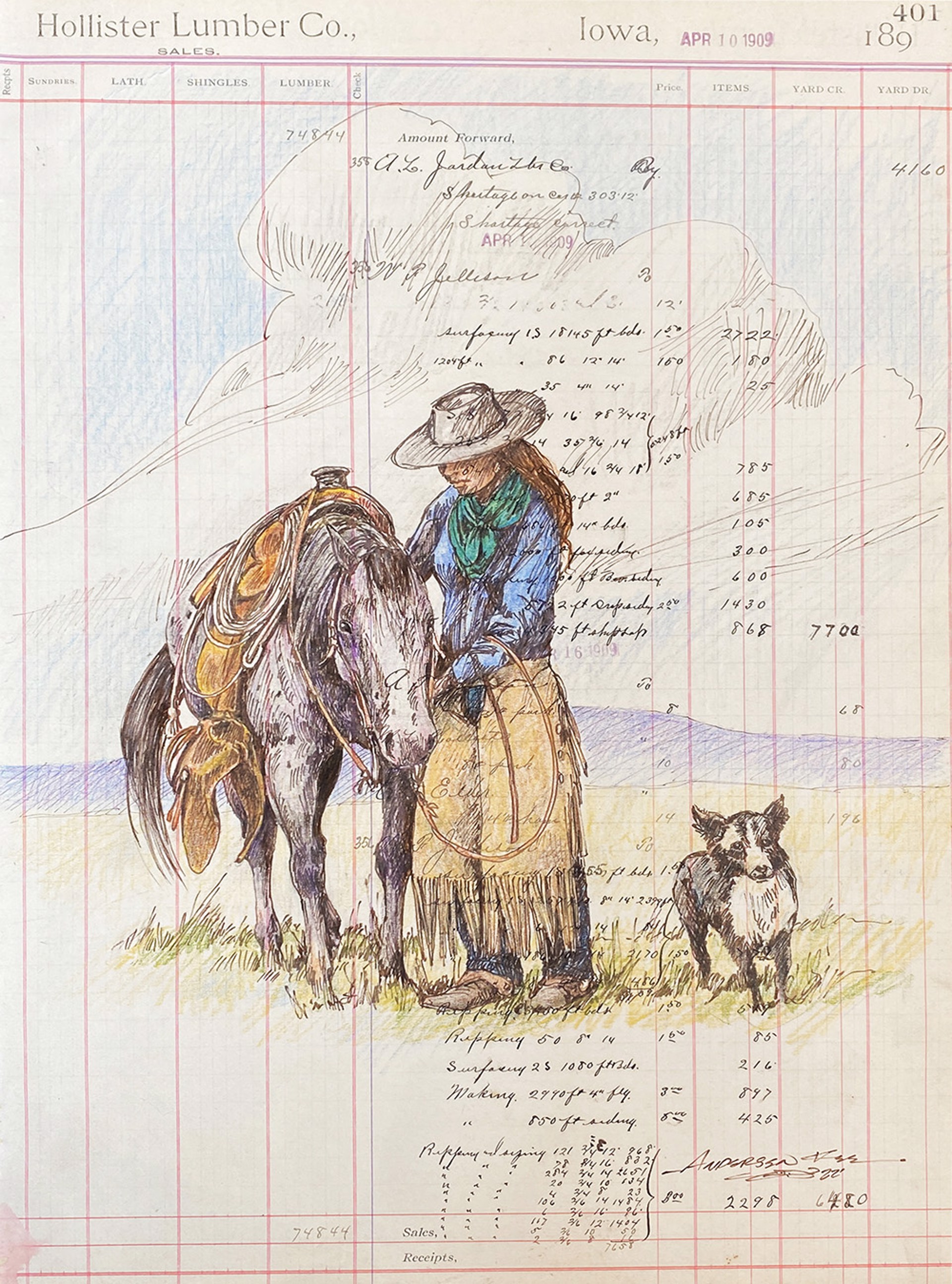 Cowgirl & Dog by Andersen Kee