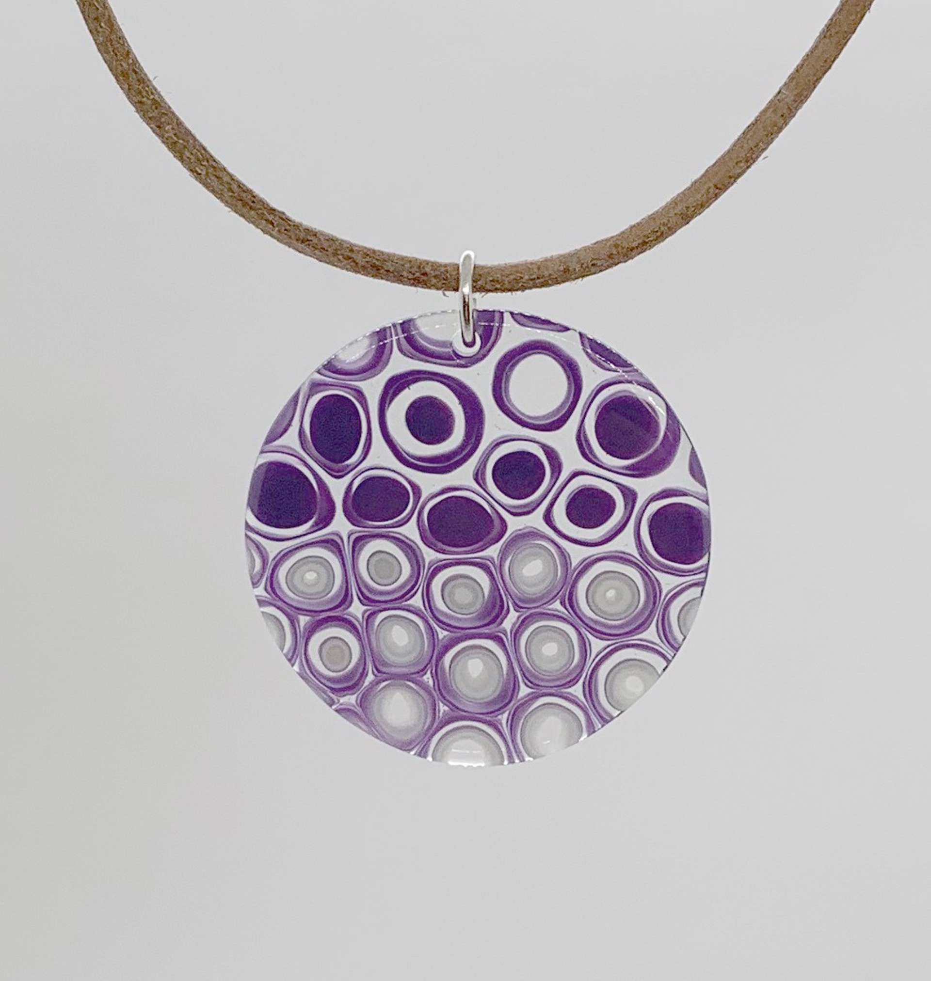 Murrini Round Necklace -Purple by Chris Cox