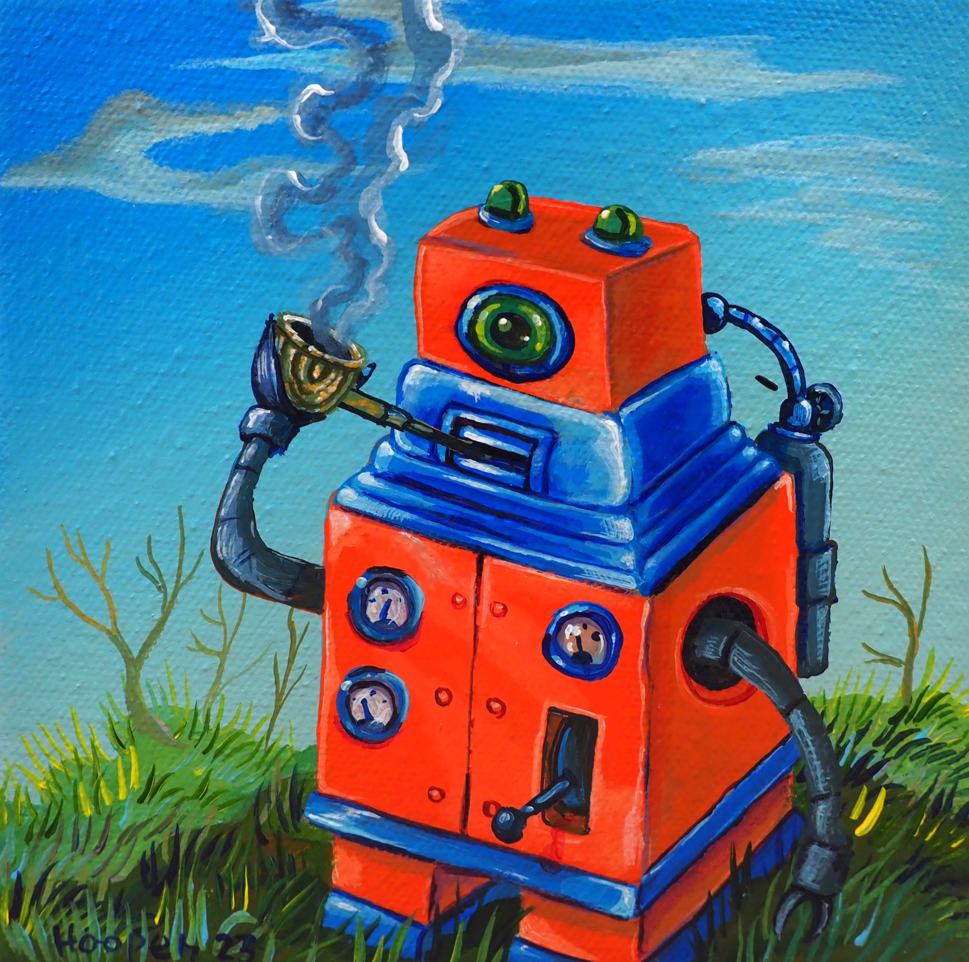 Pipe Smokin' Robot by Tim Hooper